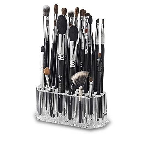 esowemsn 1pc 26 Holes Makeup Brush Holder Clear Acrylic Eyeliner Lip Liner Organizer Cosmetic Beauty Pencils Display Storage Container