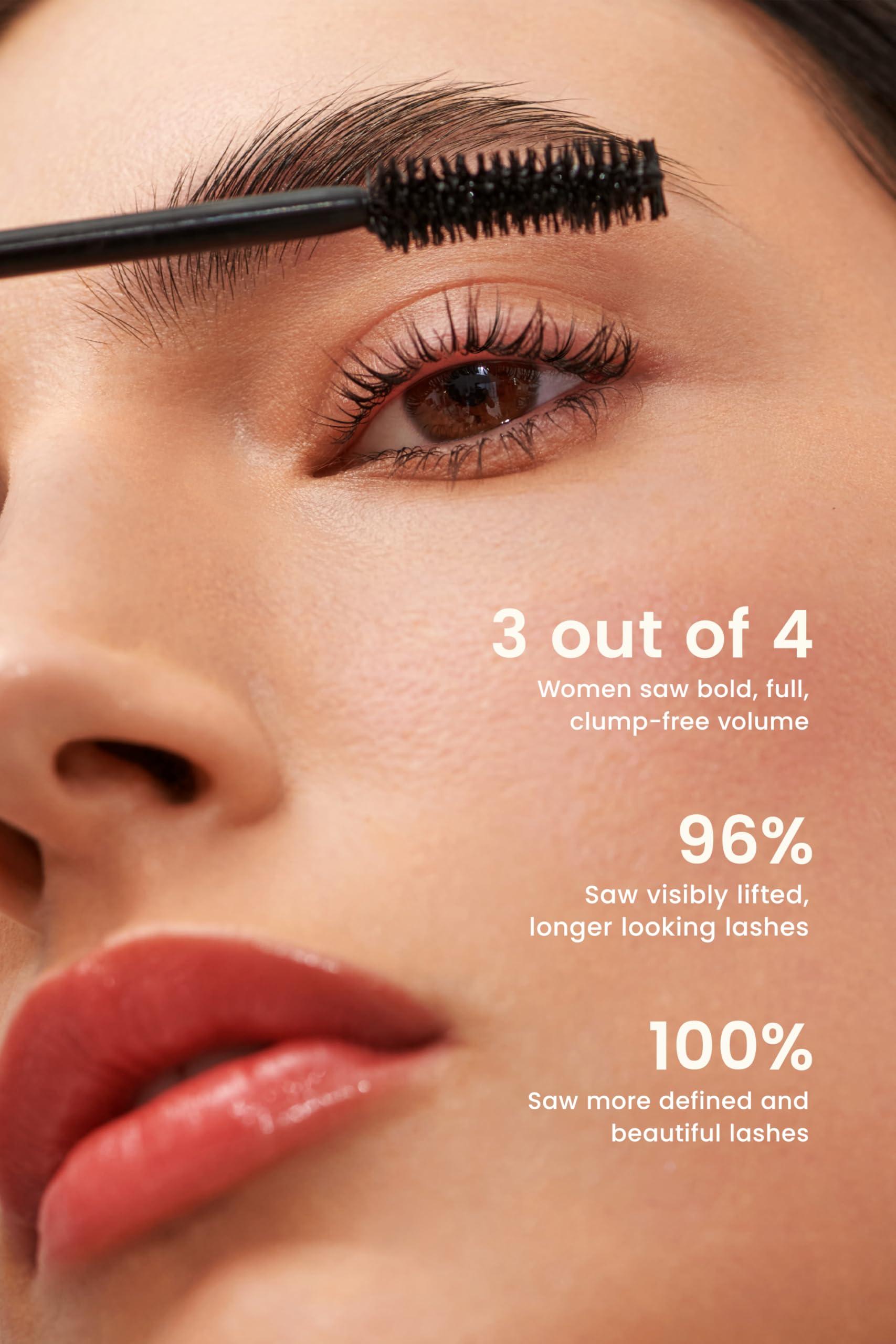 JOAH JOAH Lash UPrising Waterproof Volumizing & Lengthening Mascara, Washable, Paraben & Phthalate Free, Cruelty Free, Volume-Maximizing Spoolie Brush Applicator - Blackest Black