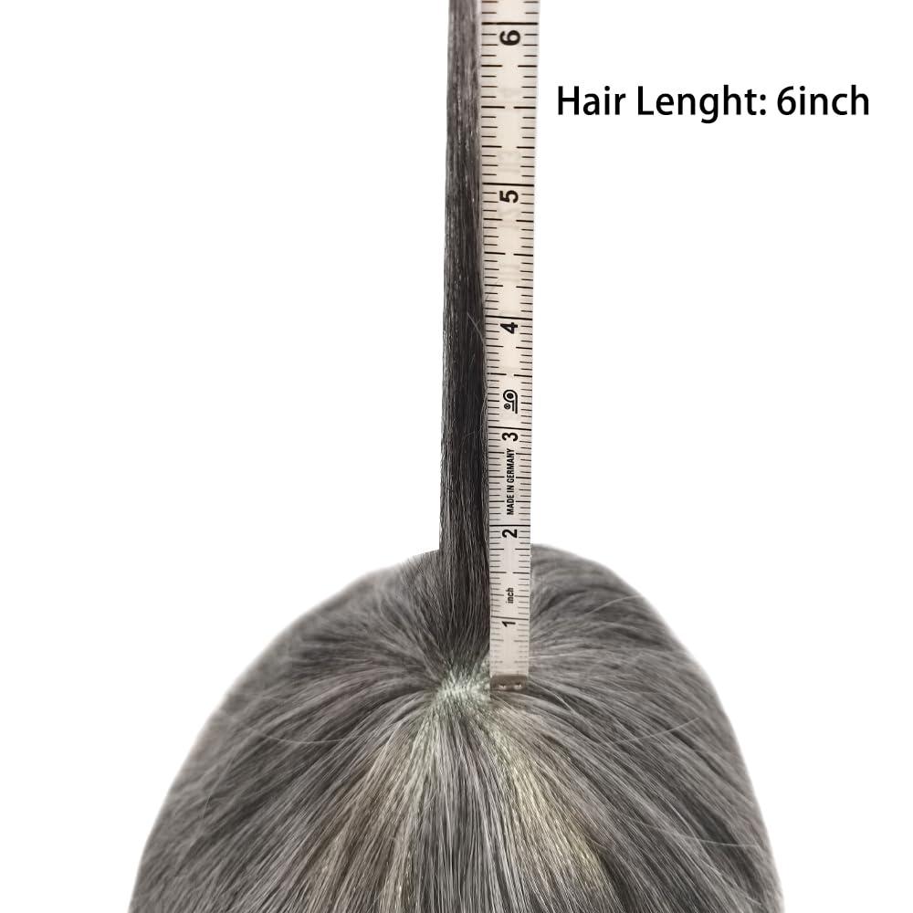 Hair Wonders Toupee For Men Real Human Hair Mens Toupee Hair Replacement System Swiss Lace Hair Piece For Men Hair System Protesis Capilar Para Hombre7x10\'\'-100% light to Medium density#1B80 1B# OFF BLACK+80%GREY