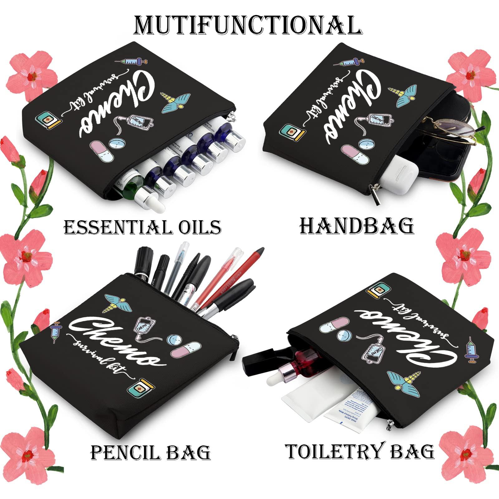 WCGXKO WCGXKO Chemo Care Package for Women Chemo Survival Kit Chemotherapy Treatment Zipper Pouch Bag (survival kit Chemo black)