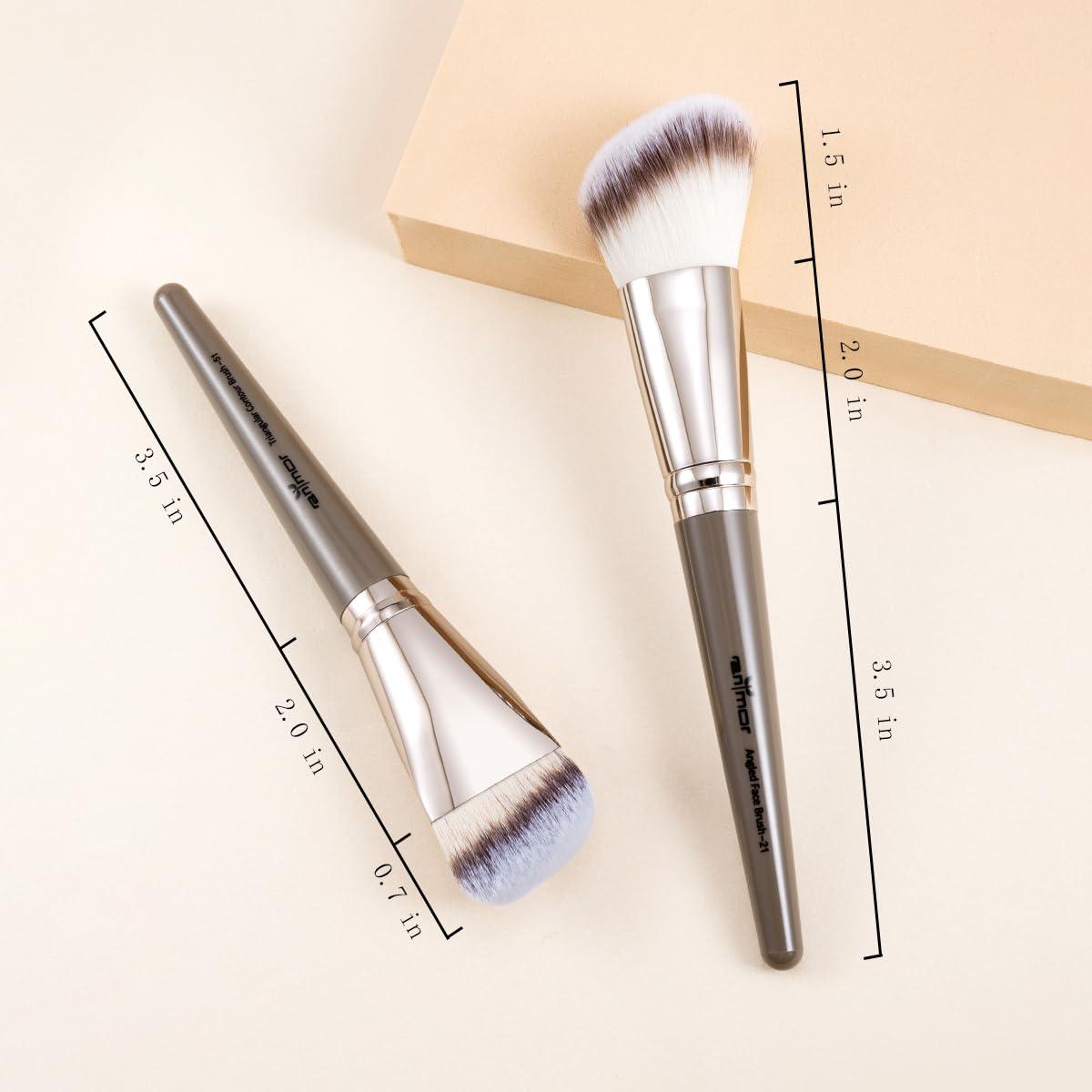 anmor Anmor Contour Brush Set, Premium Contour Blush Bronzer Face Makeup Brush, Perfect For Cheek Jaw Nose Blending Contouring Polishing, Suitable For Powder Liquid Cream(Angled and Triangular Contour Brush