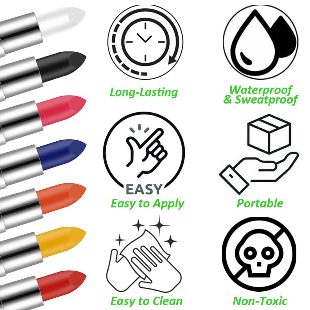 Mysense Mysense Yellow Face Body Paint Stick, Yellow Eye Black Stick, Cream Eye Paint for Baseball Softball Football Lacrosse, Non-toxic Facepaint for Halloween Costume Lion Tiger Cosplay Makeup