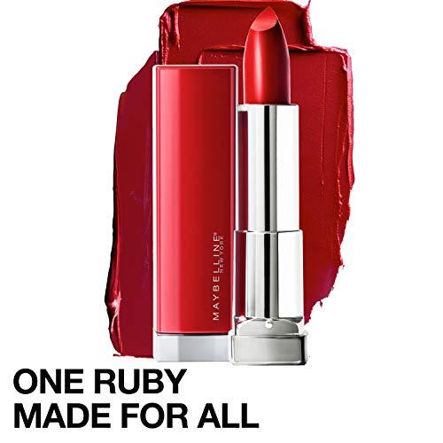 MAYBELLINE Maybelline Color Sensational Made for All Lipstick, Crisp Lip Color & Hydrating Formula, Ruby For Me, Red, 1 Count