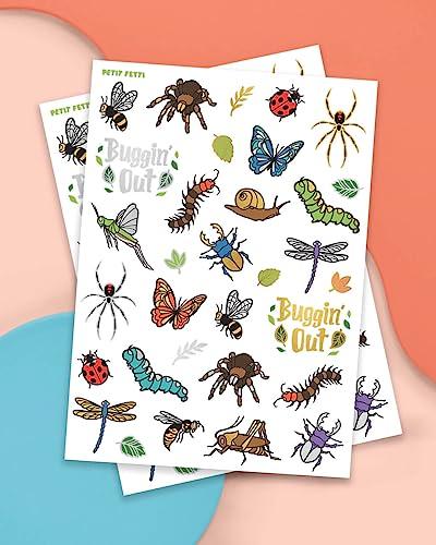 xo, Fetti xo, Fetti Bug Temporary Tattoos - 48 Glitter Styles | Buggin' Out Insect Birthday Party Supplies, Bees, Spiders, Beetles, Butterflies, Arts and Crafts