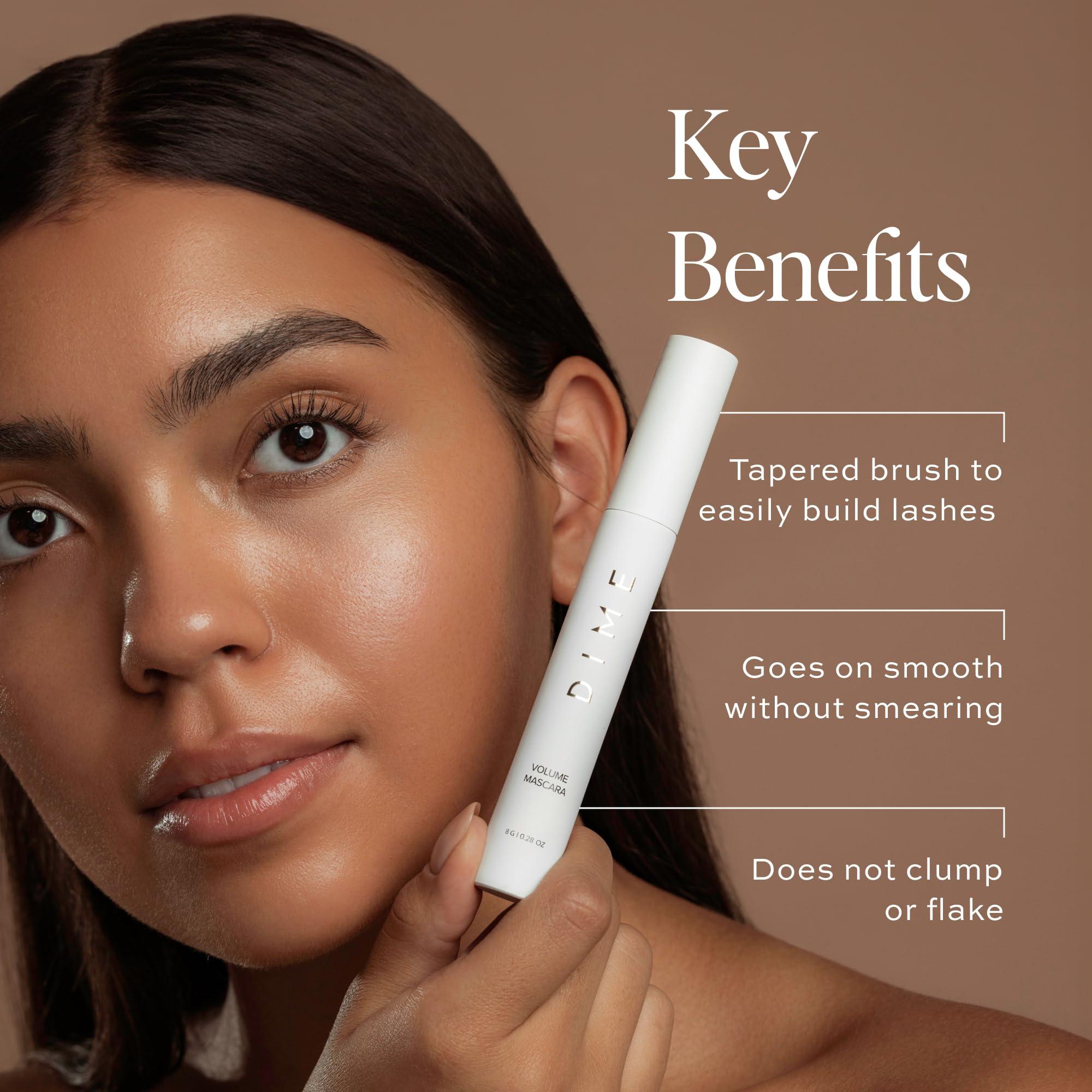 Dime DIME Beauty Volume Mascara - Smudge-Proof Tubing Mascara for Fuller, Thicker Lashes, Adds Volume & Length, Black 0.28 oz / 8 g