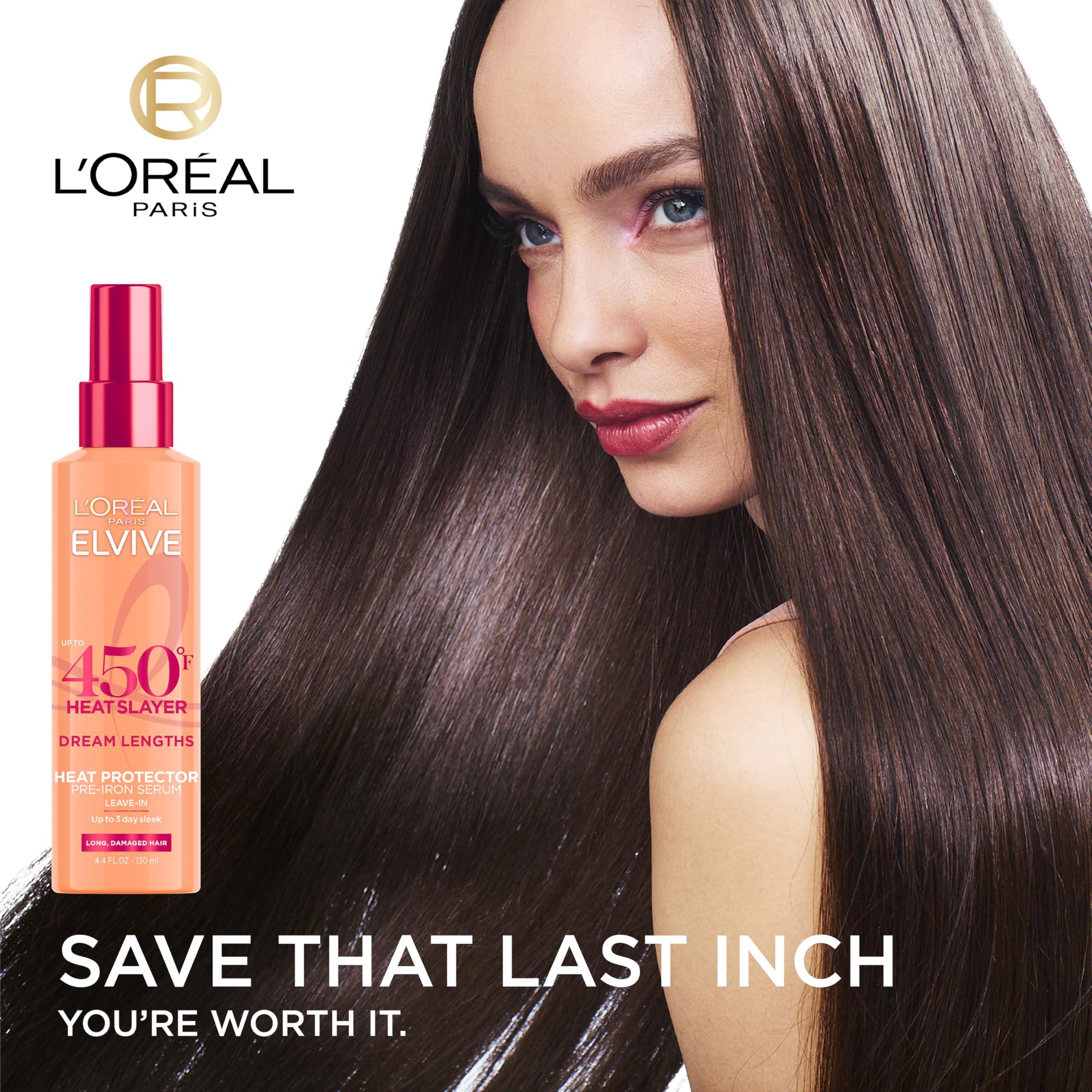 LOral Paris L\'Oreal Paris Elvive Dream Lengths Heat Slayer Pre-Iron Spray Leave-In, 4.4 Ounce
