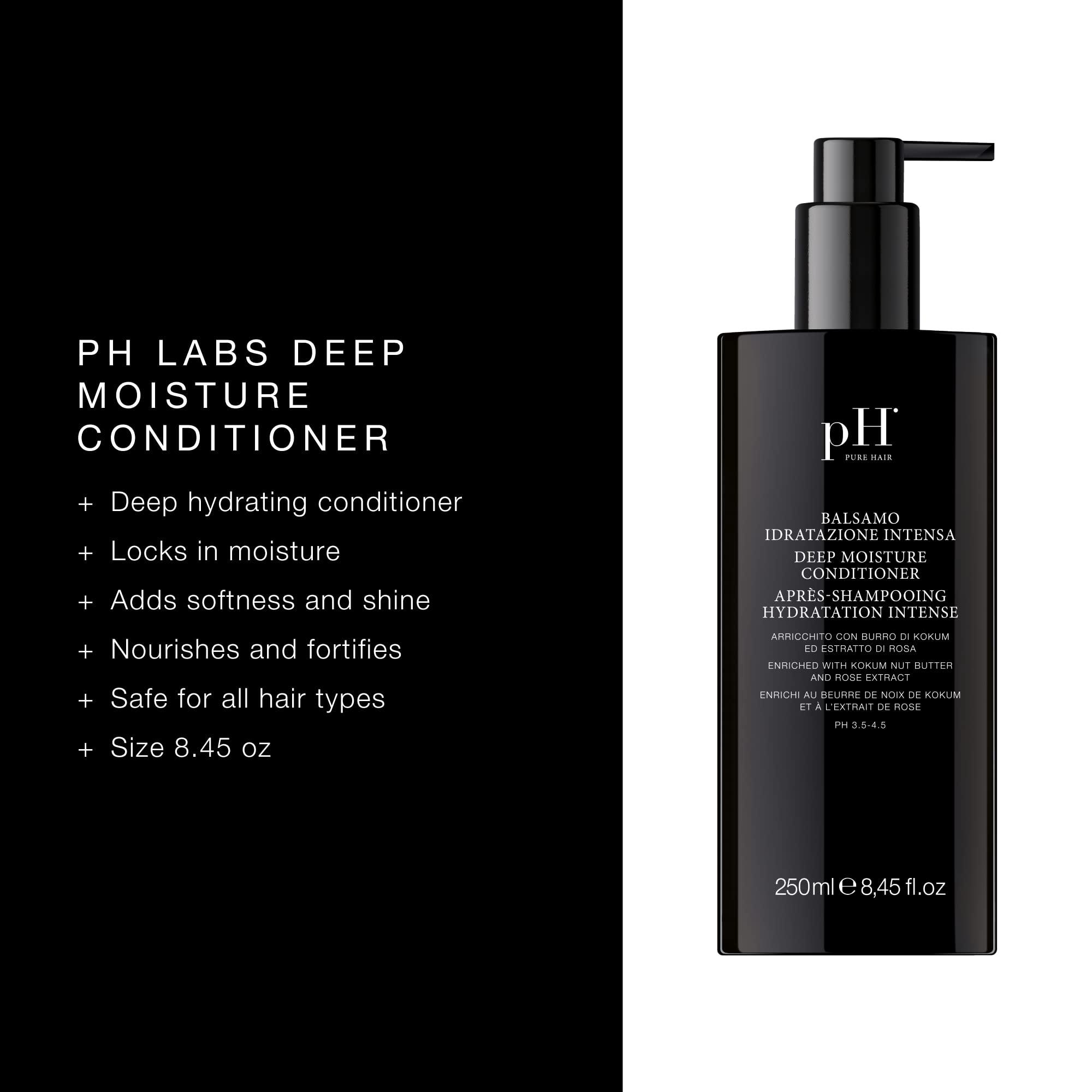 pH PURE HAIR pH PURE HAIR Deep Moisture Conditioner - Intense Hydration for Dry, Damaged Hair - Deep Conditioning Treatment with Kokum Nut Butter & Rose Extract for Frizz-Free, Soft, Smooth Hair - 8.45 Oz