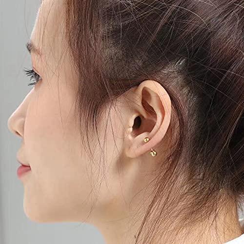 CHUANCI CHUANCI Pair Disposable Sterile Ear Piercing Unit Ear Cartilage Tragus Helix Piercing Gun NO Pain Piercer Tool Machine Choose Design (Pair 3mm Pearl)