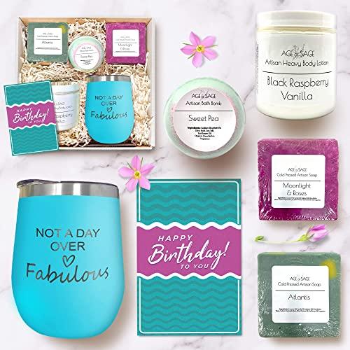 Age of Sage Fabulous Spa Gift Basket for Women - Self Care Basket, Relaxation, Pampering Gift for Girlfriend, Wife, Mom, Sister, Friends - Birthday Bundles, Mothers Day, Anniversary, Valentines Day Gift for Her