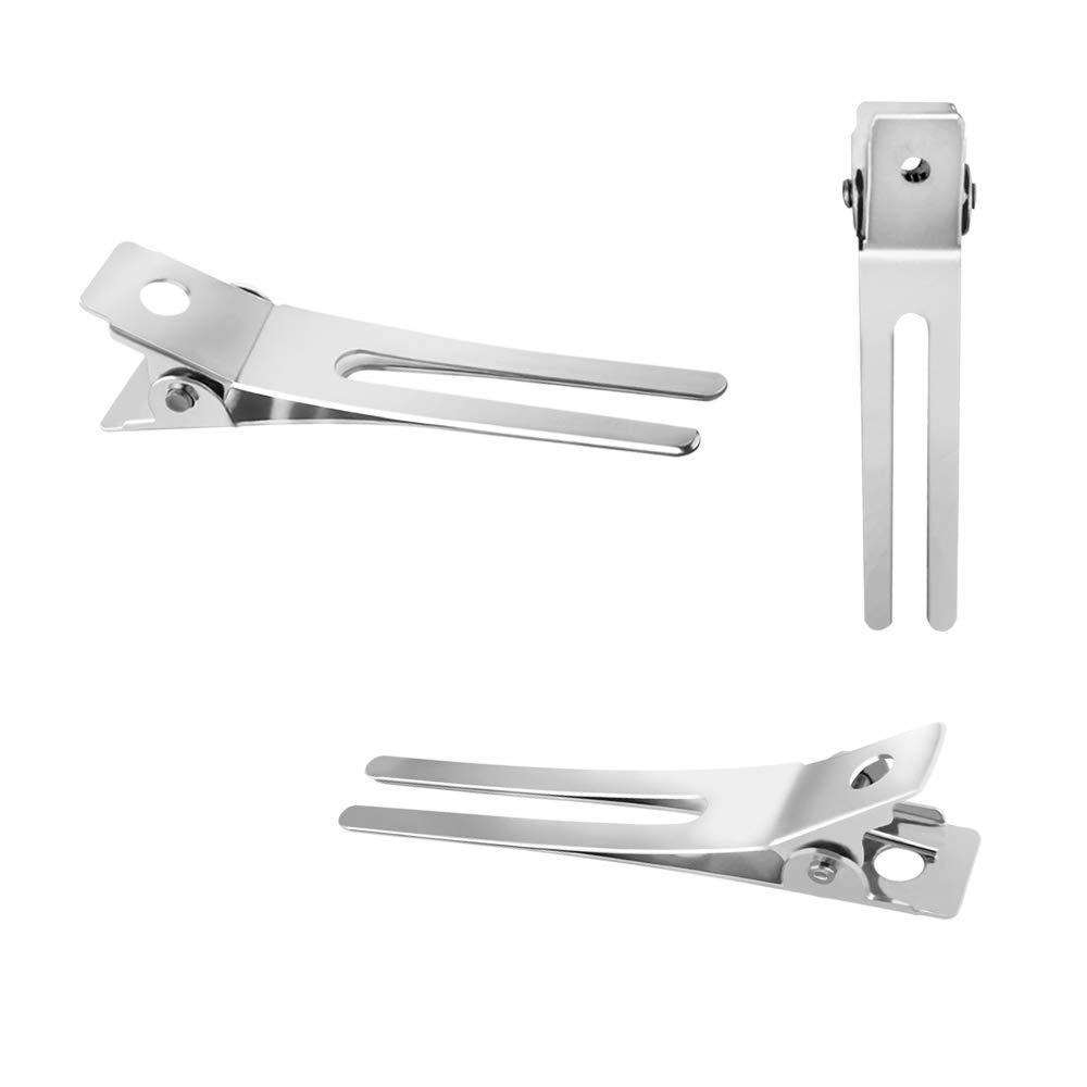 DanziX DanziX 100Pcs Styling Hair Clips,Double Prong Curl Clips,Pin Curl Clips for Hair, Alligator Roller Clip,Duckbill Long Hair Clips for Salon Hair Extensions