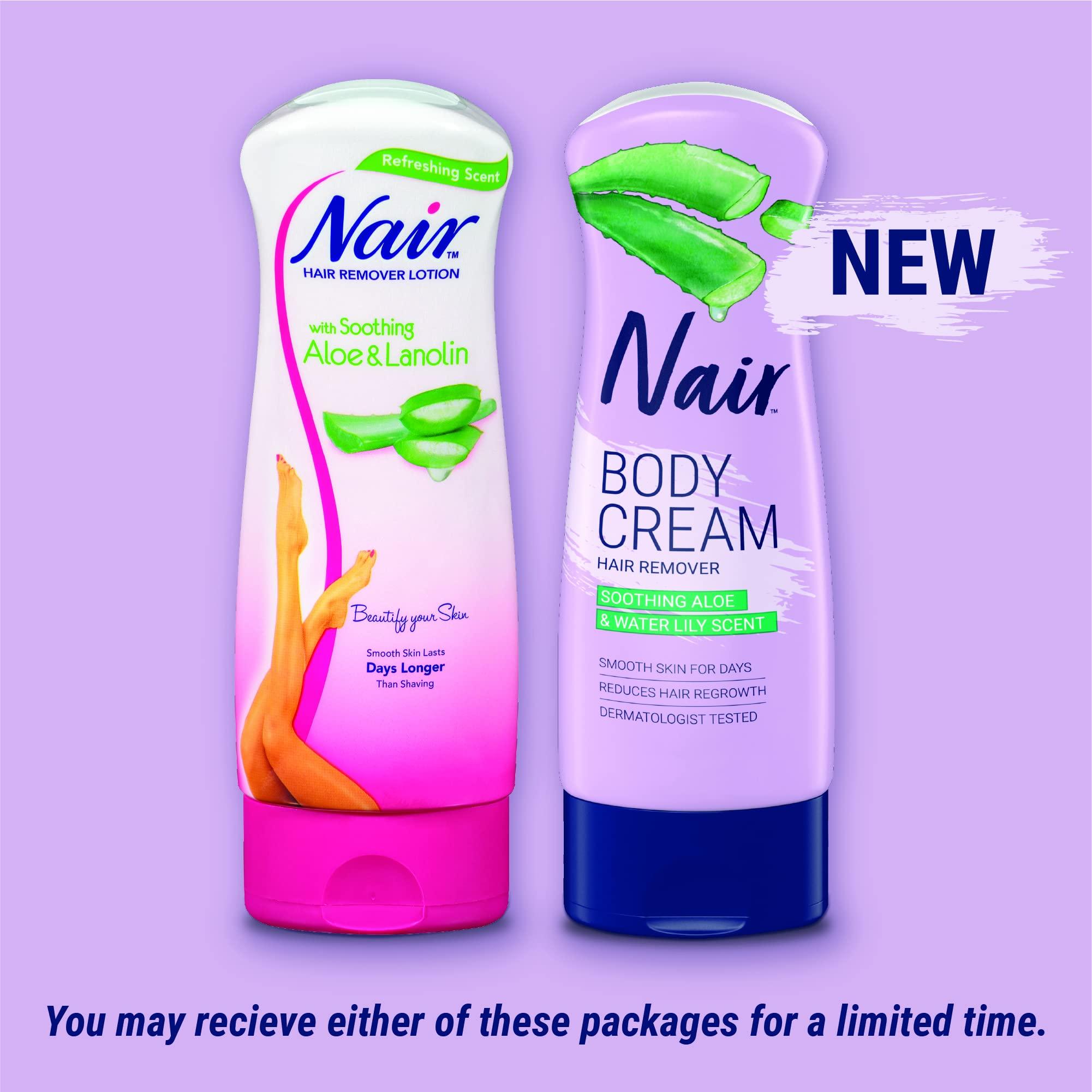 Nair Nair Hair Removal Body Cream With Aloe and Water Lily, Leg and Body Hair Remover, 9 Oz Bottle