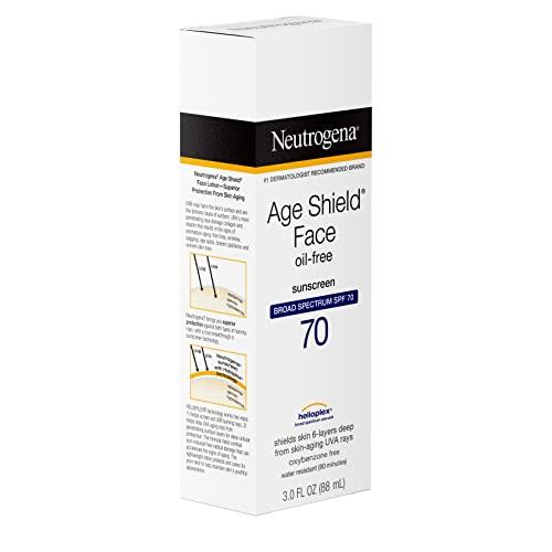 Neutrogena Neutrogena Age Shield Anti-Oxidant Face Lotion Sunscreen with Broad Spectrum SPF 70, Oil-Free & Non-Comedogenic Moisturizing Sunscreen to Prevent Signs of Aging, 3 fl. oz