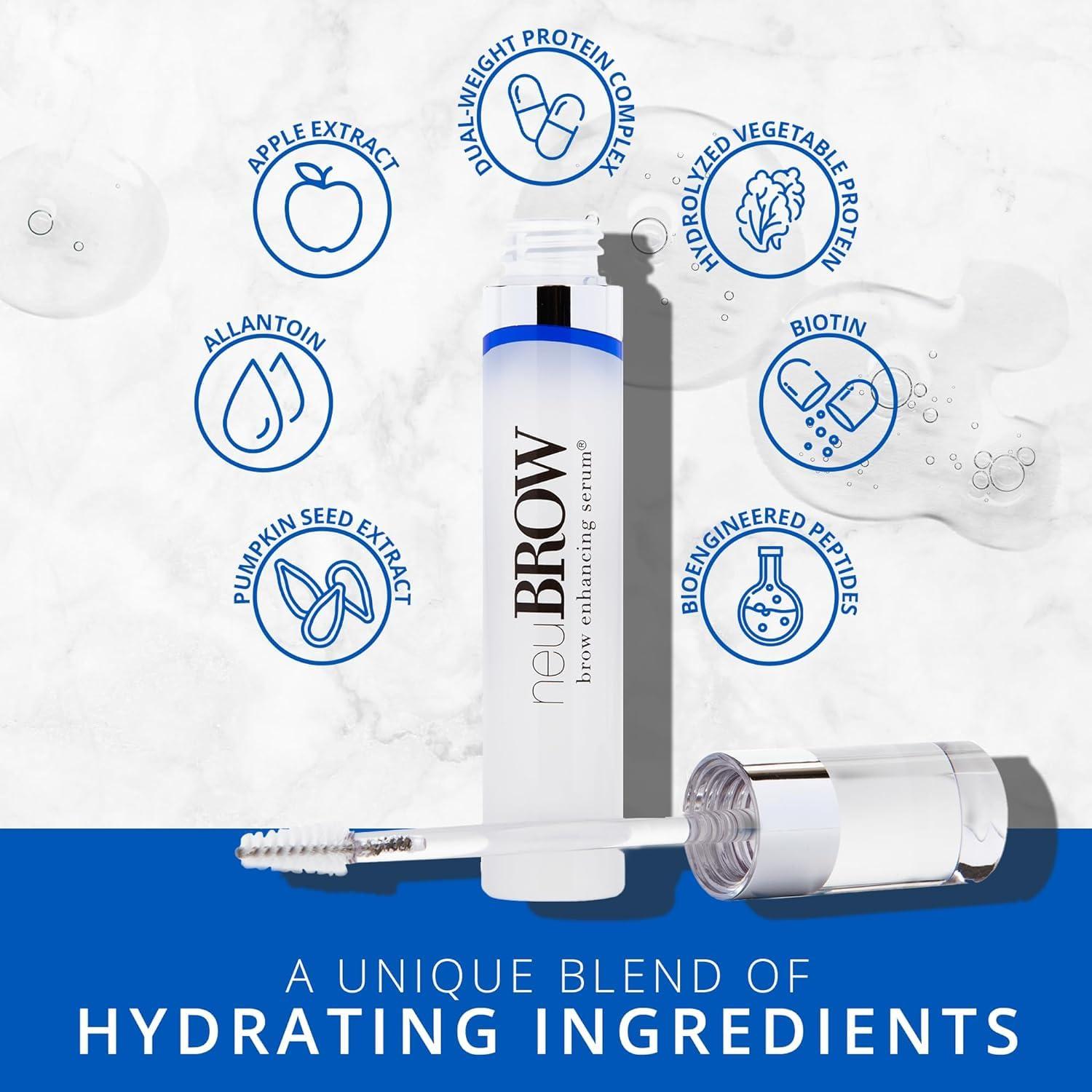 SKIN RESEARCH neuBROW Brow Enhancing Serum by Skin Research Laboratories - 3.6 mL Eye Brow Serum for Defined, Fuller & Thicker-Looking Hair Brows - Advanced Formula Promotes Natural & Healthy Appearance of Brows