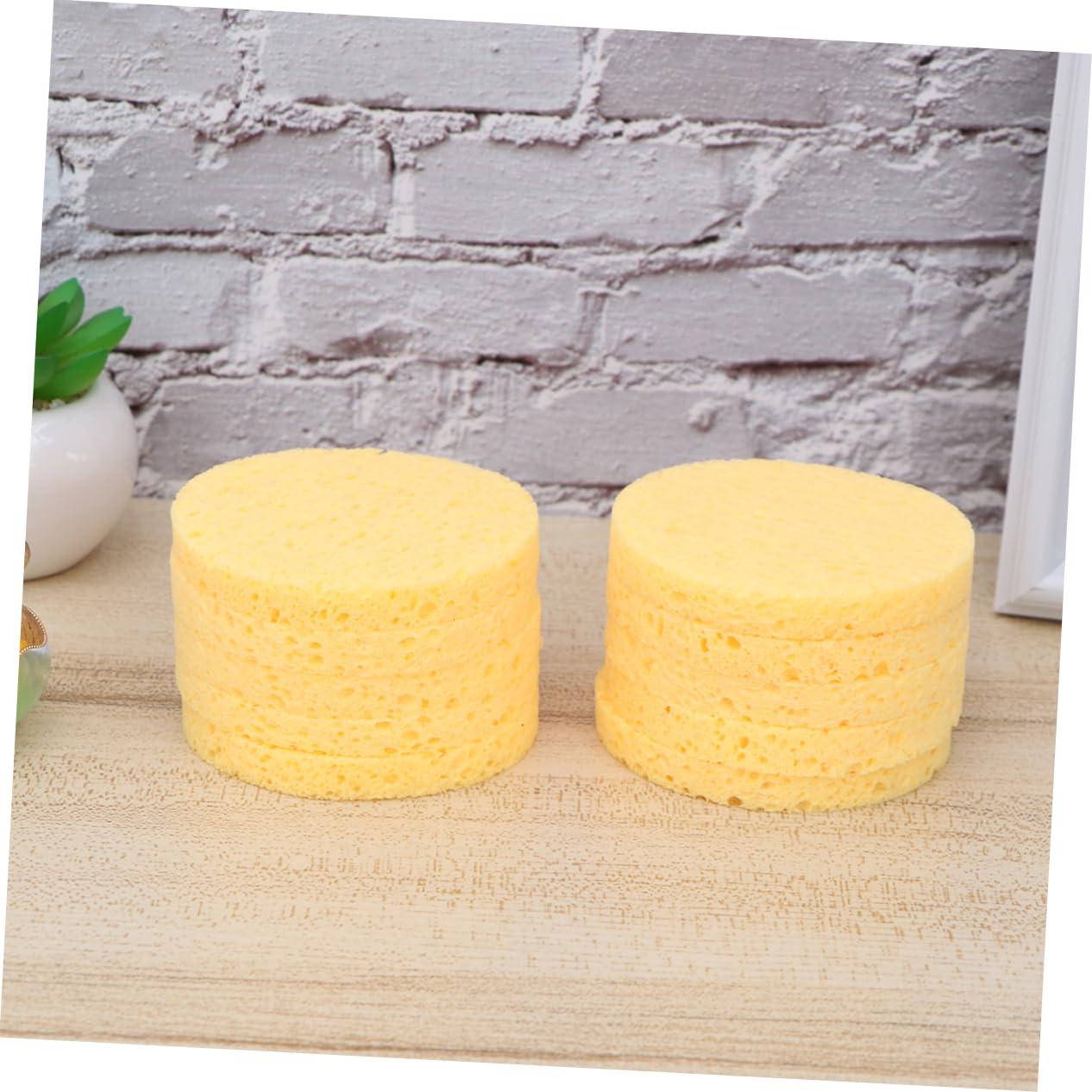 Ipetboom Ipetboom 10 Pcs Round Sponge Pads Makeup Remover Pads Round Face Sponge Kit Facial Powder for Women Circle Facial Sponge Makeup Remover Sponge Makeup Sponge Cleansing Facial Sponge Yellow