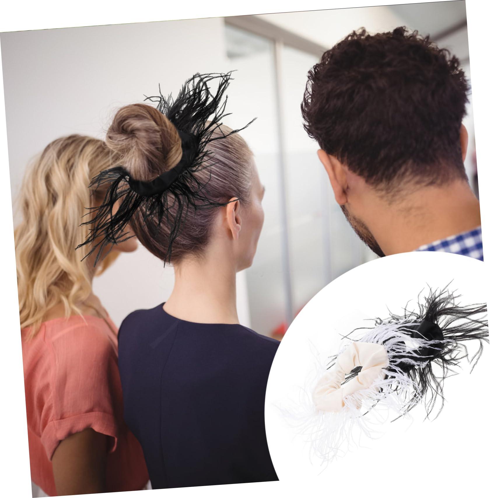 FRCOLOR FRCOLOR 6 Pcs Hair Tie Halloween Hair Band Hair Scrunchy Beach Hair Scarf Hair Bands Scrunchie Thick Hair Towel Ring White Decor Girls Hair Accessories Fabric Ostrich Hairpin Miss