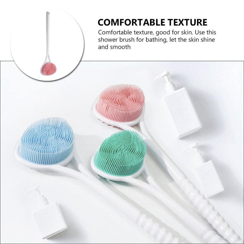 GLEAVI Bath Brush Bath Back Scrubber Shower Scrubber for Men Back Scrub Brush Silicone Loofah Body Scrub Brush Body Cleansers Back for Showering Plastic Massage Body Brush Miss