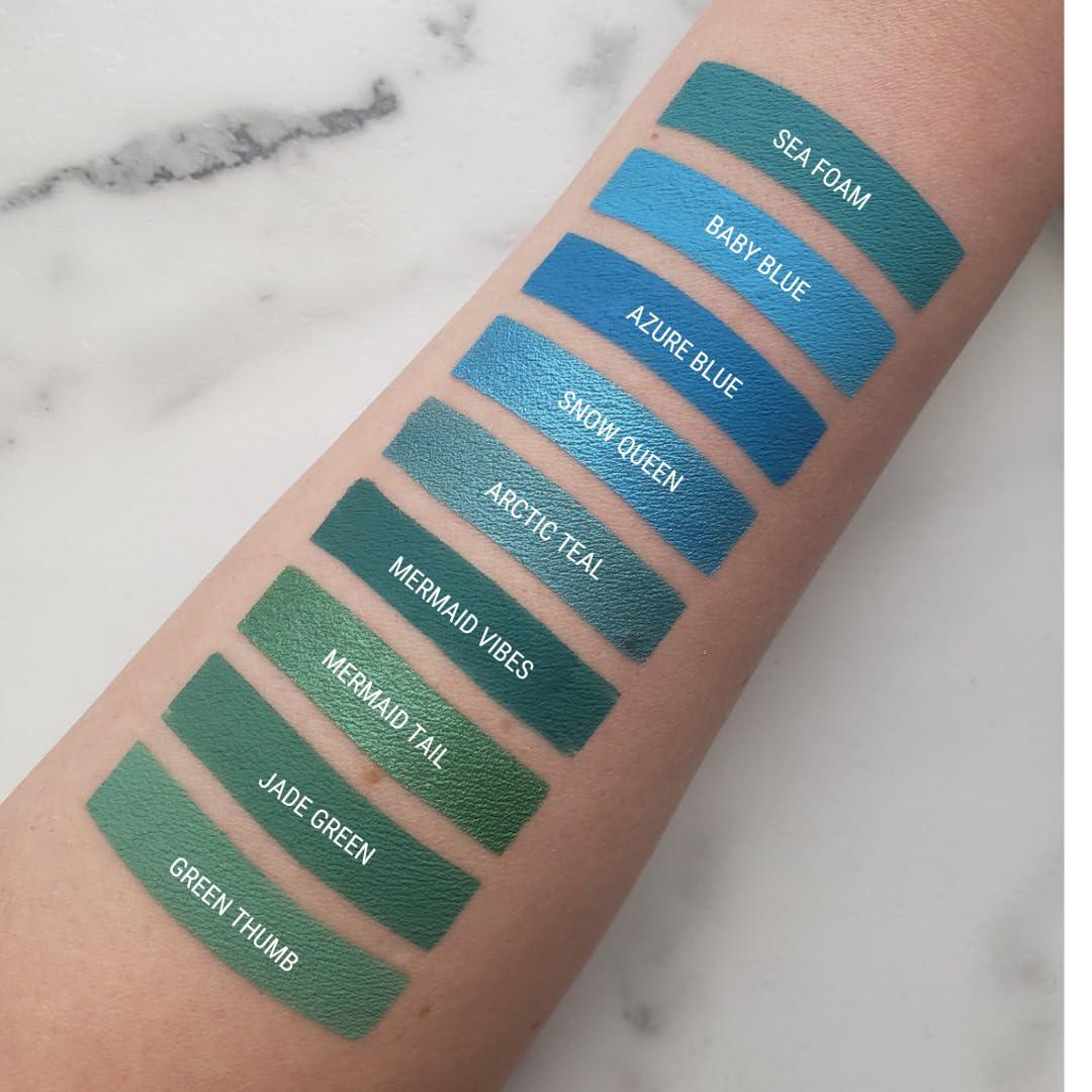 Aromi Aromi Teal Blue Metallic Liquid Lipstick | Turquoise, Sea Foam Lip Color with Shimmery Finish, Vegan, Cruelty-free, Long-lasting, Smudge Proof (Arctic Teal)