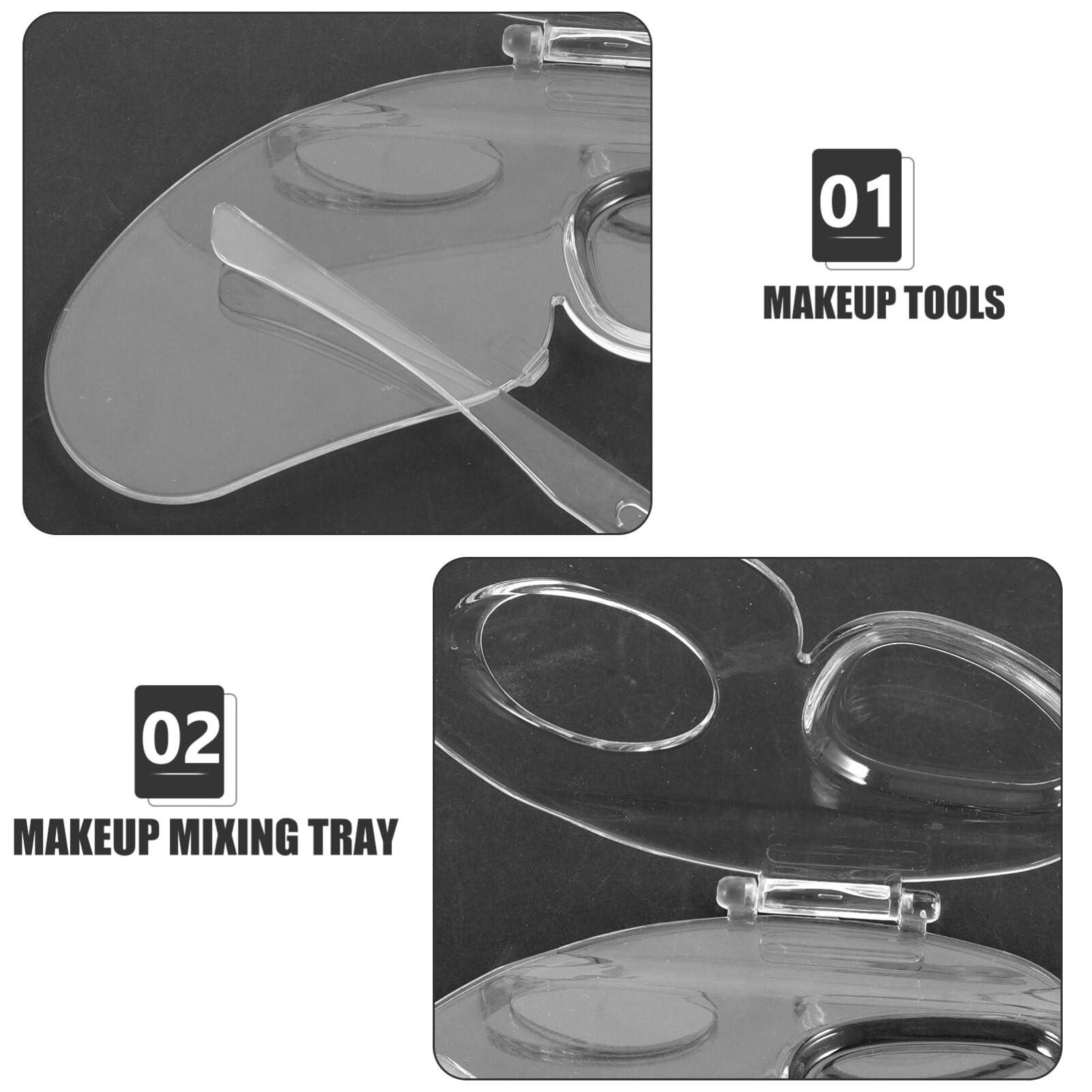 Healeved Healeved Acrylic Makeup Mixing Palette Clear Foundation Mixing Board with Spatula Makeup Mixing Tray for Liquid Makeup Cosmetic Pigment Mixing