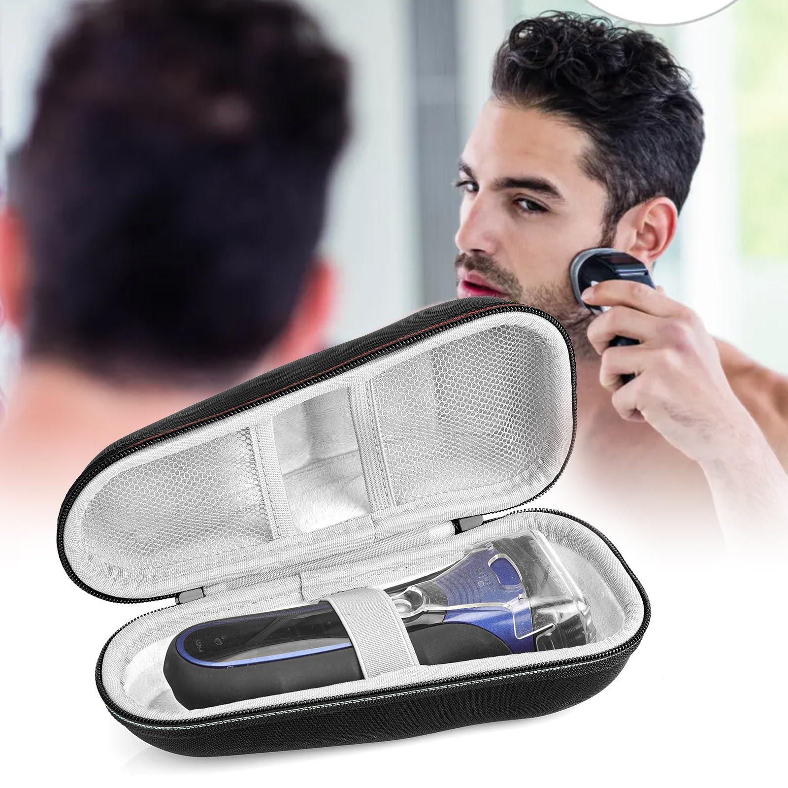 Linkidea Linkidea Hard Shell Electric Razor Travel Case Compatible with Philips Shaver 2400, Braun Series 3, 4, Shaver Protective Storage Box, Shaving Accessories Storage Case (Black)