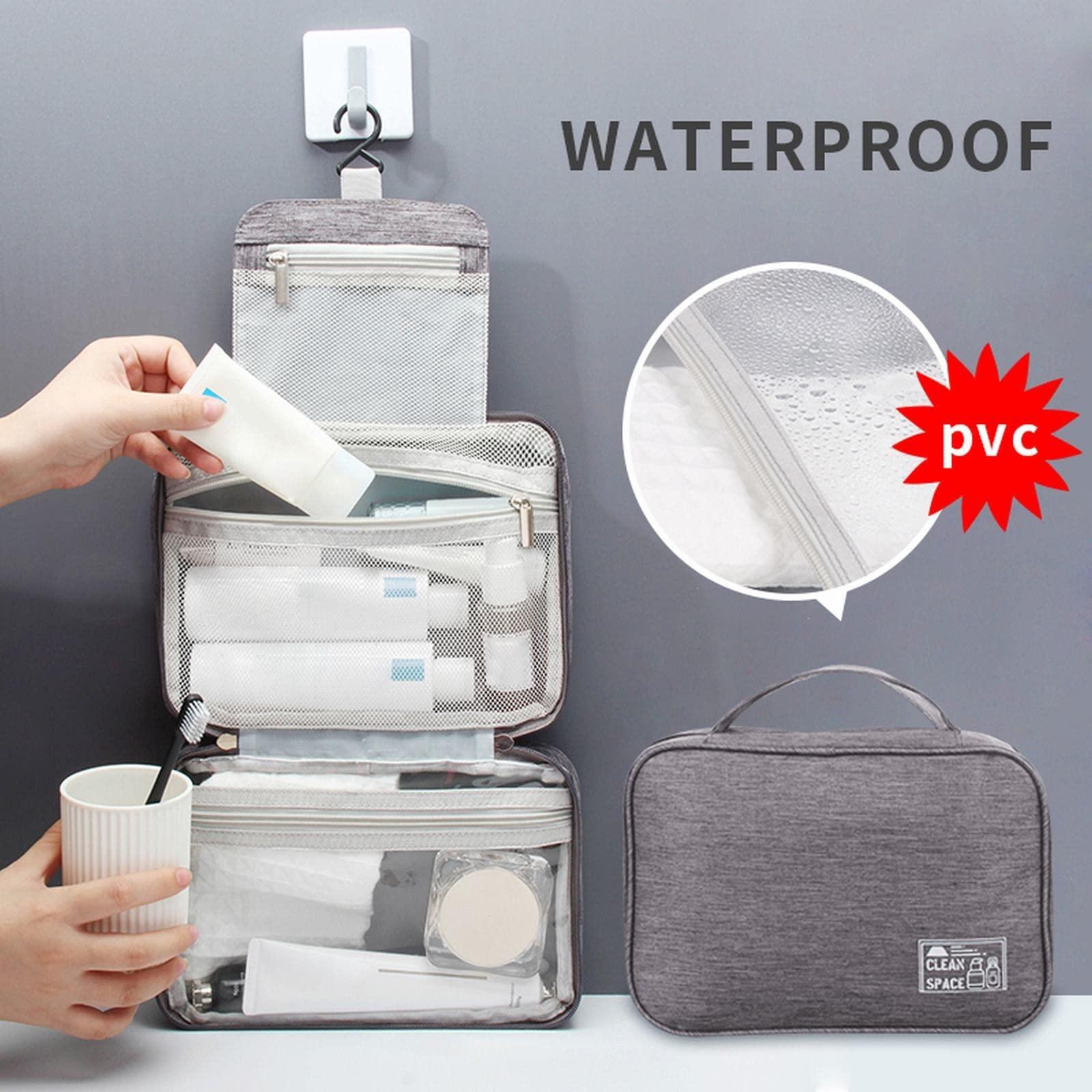 Gooddyiyukey Gooddyiyukey Hanging Travel Toiletry Kit,10\" X 6.5\" Travel Makeup Bag,Large Capacity Portable Foldable Travel Bag for Toiletries,Water-Resistant Travel Cosmetic Bag,Travel Accessories
