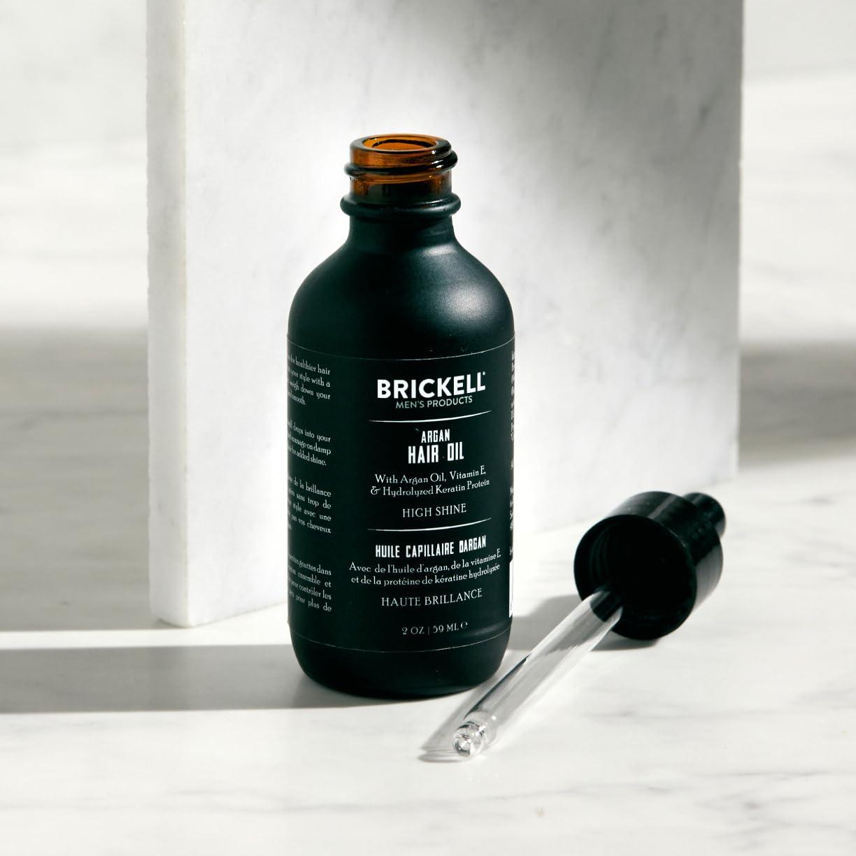 Brickell Men\'s Products Brickell Men\'s Argan Oil for Hair, Natural and Organic Hair Oil For Men, Lightweight Hair Treatment, 2 Ounce, Scented