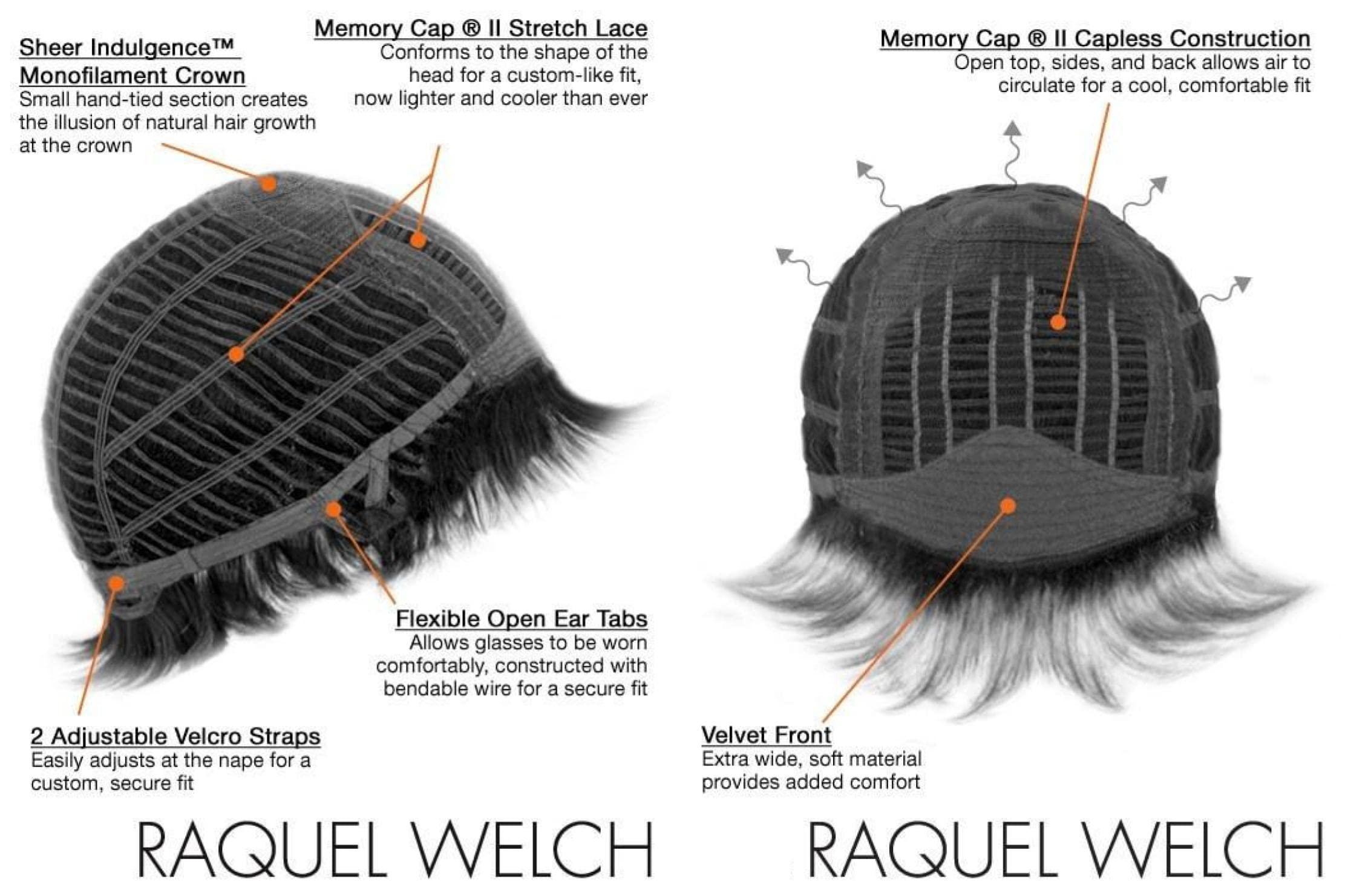 Hair u wear Raquel Welch Bundle - 5 items: Trend Setter Wig, Christy\'s Wigs Q & A Booklet, Wig Shampoo, Wig Cap & Wide Tooth Comb - Color: R10
