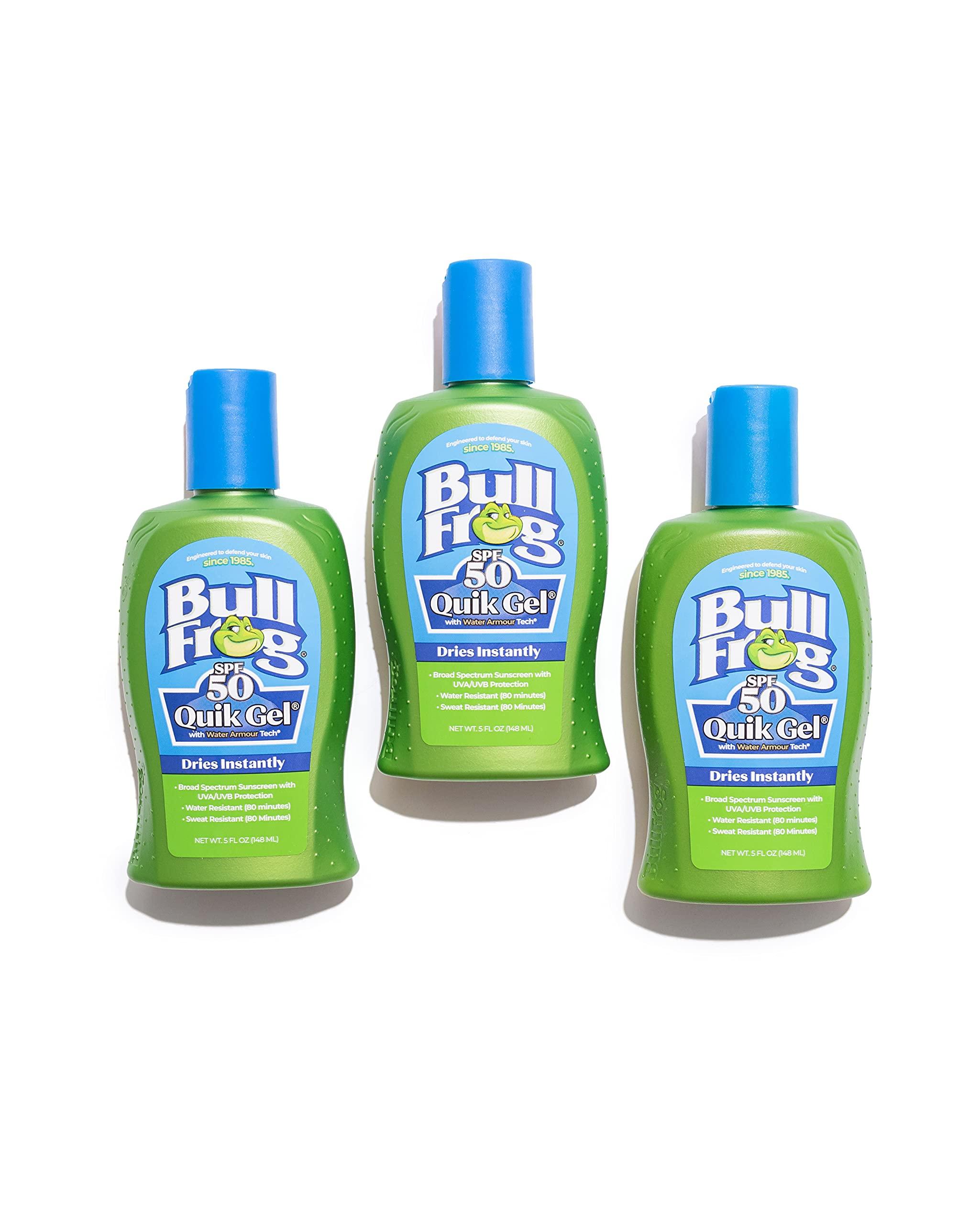 BullFrog Bullfrog Quik Gel Sunscreen SPF 50 | Oxybenzone & Octinoxate Free | Broad Spectrum Moisturizing UVA/UVB, 5oz, 3 pack…