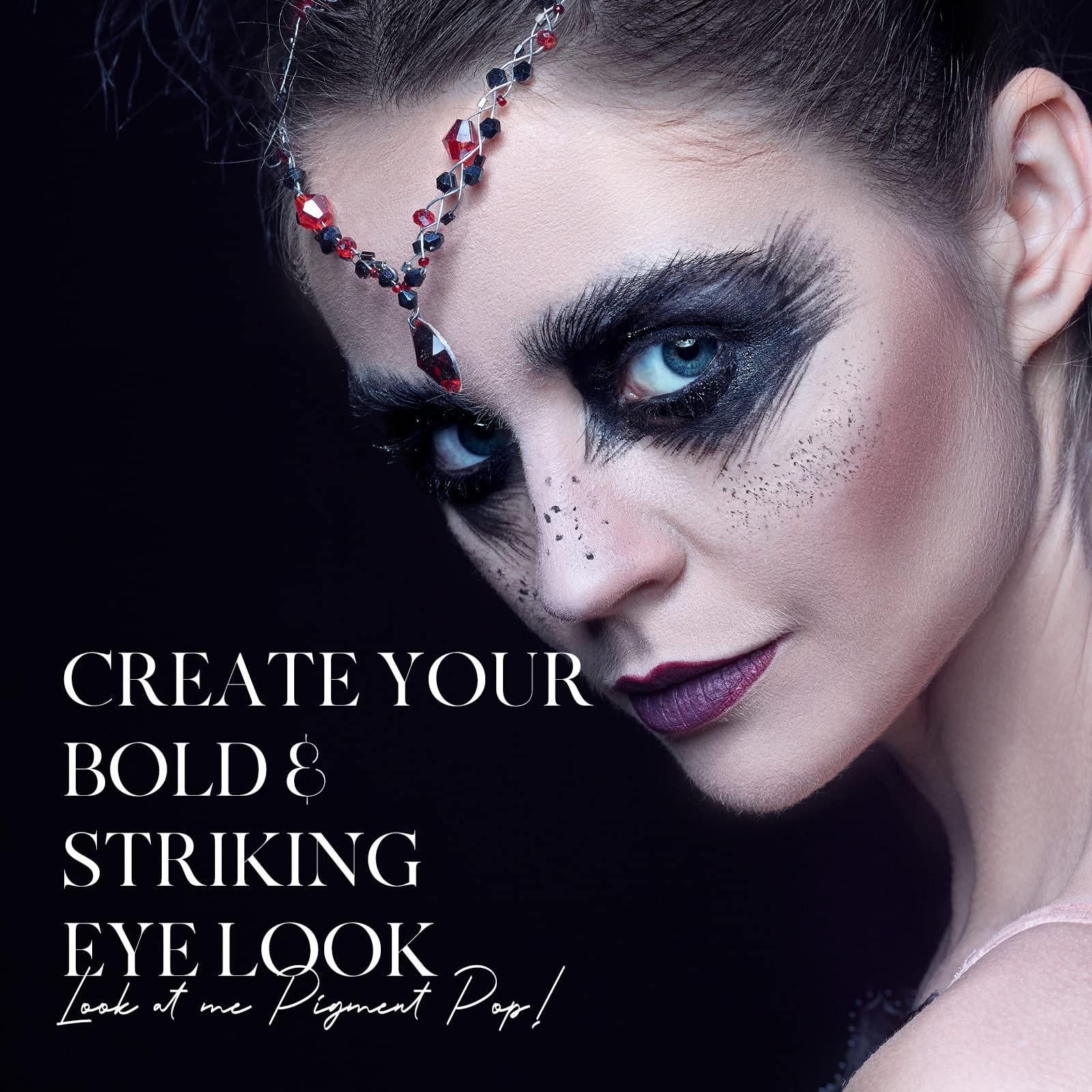 BEPHOLAN BEPHOLAN Single Matte Black Eyeshadow Palette,Black Blush,Cake Eyeliner Powder Goth Makeup Eyeshadow, Black Gothic Vampire Blood Makeup,Black Rose