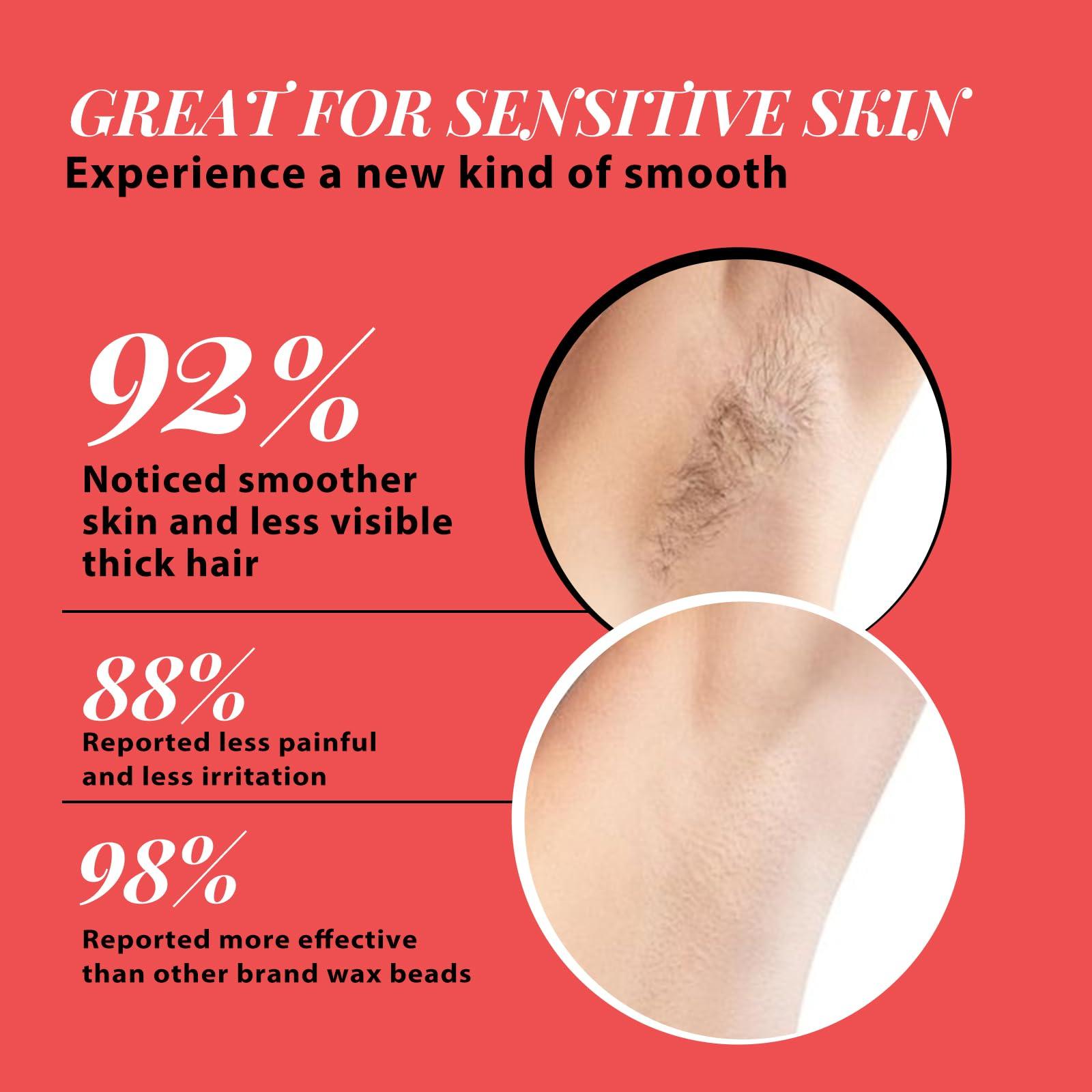 Bestienoly Complete Home Waxing Kit for Women: For Face Brazilian Eyebrow Bikini Leg & Sensitive Skin Hair Removal- with 5 Packs Hard Wax Beads