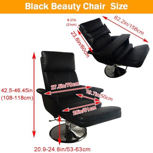 INTBUYING INTBUYING Beauty Bed Chair Black Hydraulic Pressure Facial Bed Spa Table Salon Chair Adjustable Salon Massage Bed Chair 360 Degree Rotating for Beauty &Home Office Chair Max Load 440lb