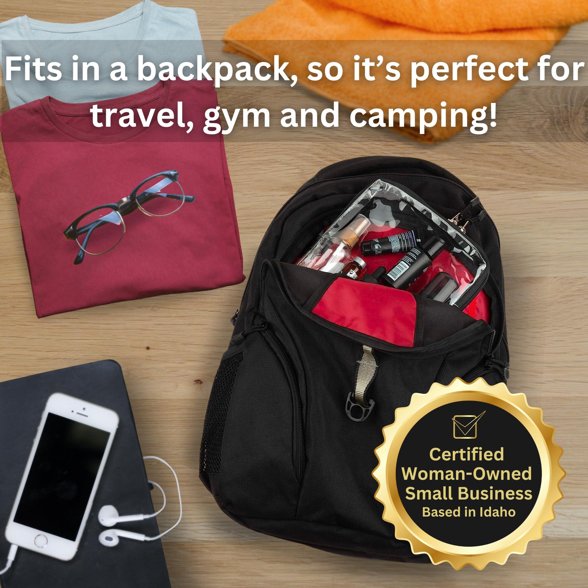 BORSALI BORSALI TSA-Approved Quart-Sized Bag for Carry-on Travel - One (1) Quart Clear Toiletires, Cosmetic and 3-1-1 Liquids Toiletry Bag - Set of 3