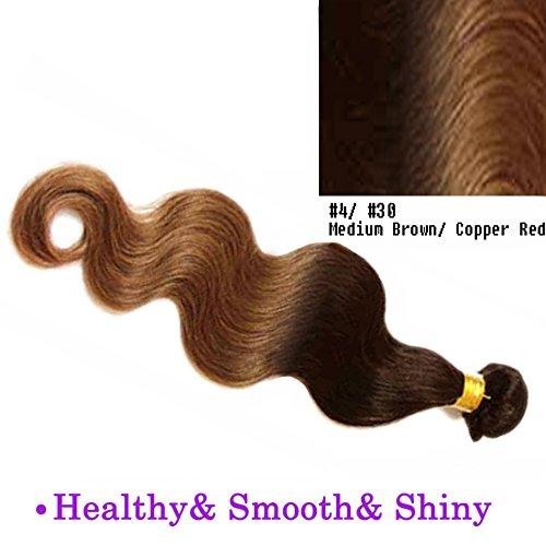 USTAR 6A Body Wave Bundle, 100% Peruvian Human Hair Weave Weft Beautiful Dip Dyed Ombre Two-Tone - 26 Inch