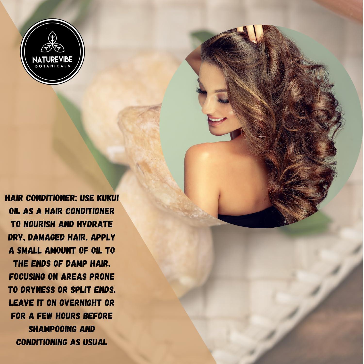 Naturevibe Botanicals Naturevibe Botanicals Kukui Nut Oil 32 Ounces | 100% Pure and Natural | Great for Skin Care and Hair Care