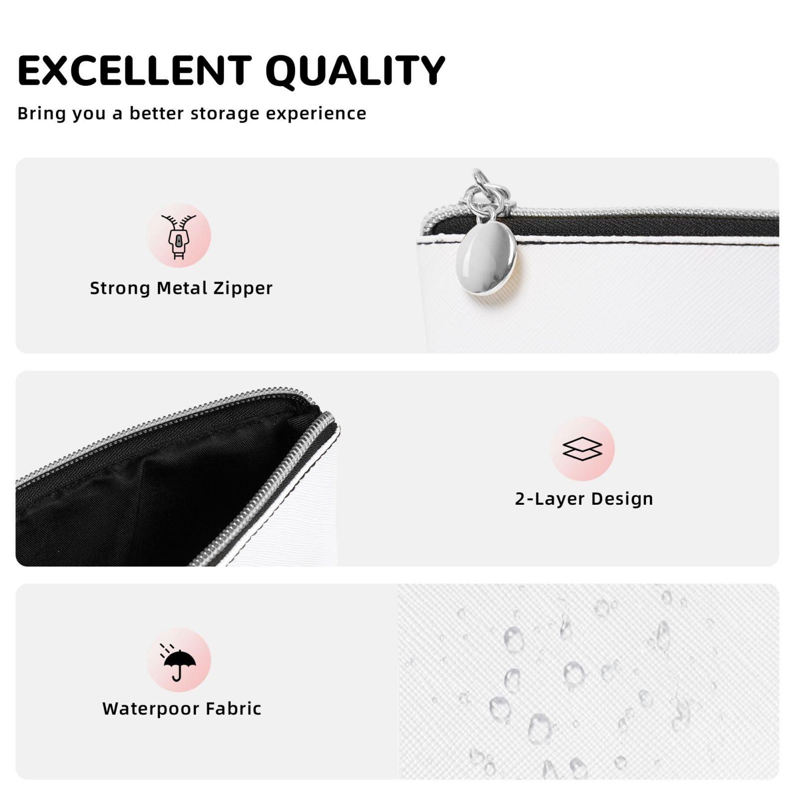 HCBPWVQA HCBPWVQA Leather Makeup Bag for Women Travel Toiletry Bag Ancient Egyptian Hieroglyph Cosmetic Bag Large Makeup Pouch with Zipper, Silver