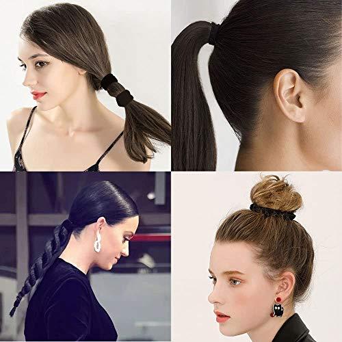 AnHua AnHua 10 Pcs Seamless Hair Bands Black Hair Bobbles Elastic Hairbands Seamless Hair Bands Fabric Ponytail Holder Tie Bands