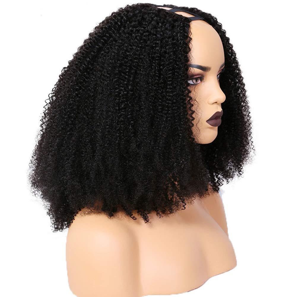 Prime Kitty Upart Afro Kinky Curly Wig U Part Wig Human Hair Middle Part 1X3 #NC Small Cap No Shedding No Tangling 10A Brazilian Virgin Human Hair Wigs for Black Women Middle U Part Wig Human Hair 180% 14\"