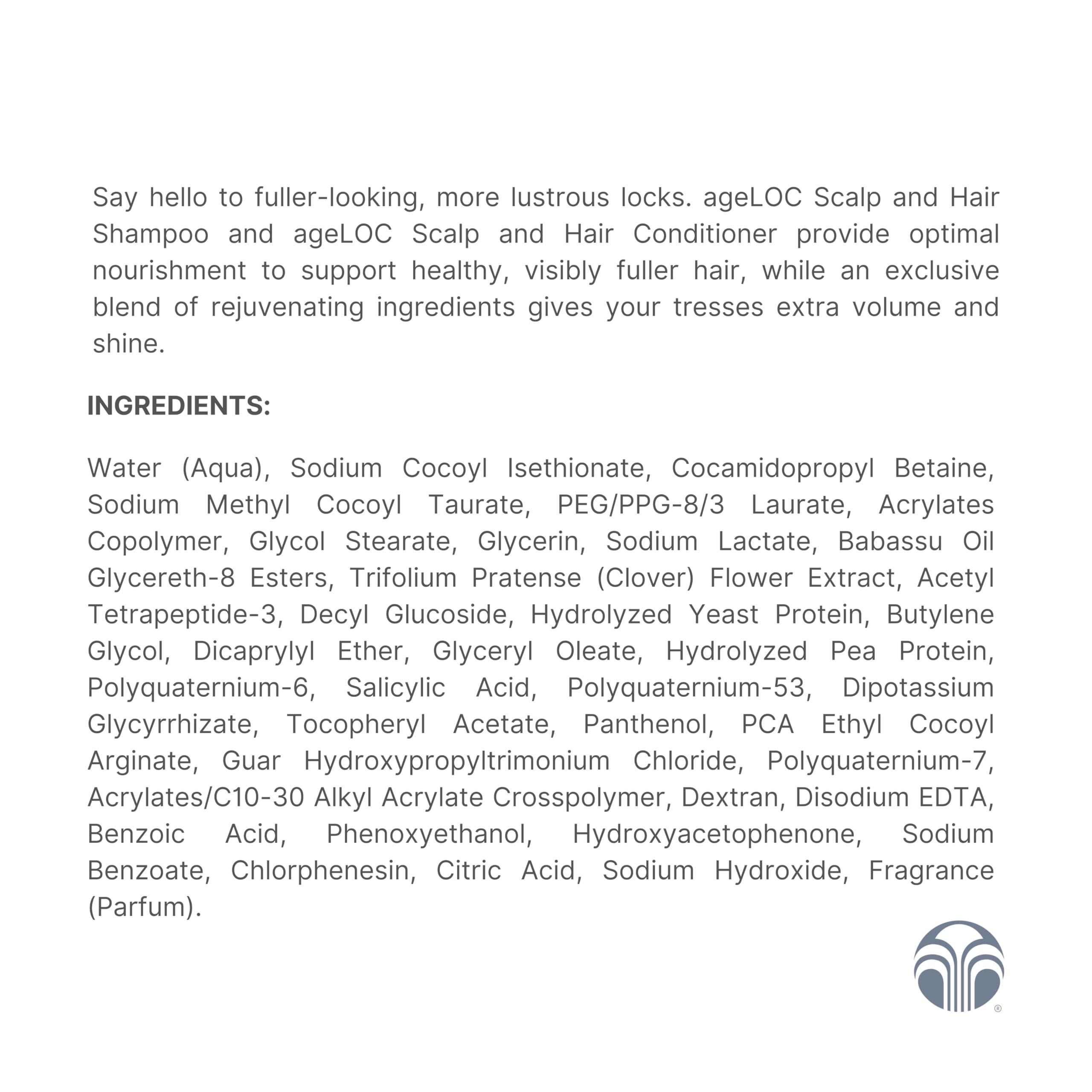 Nu Skin Nu Skin ageLOC Nutriol Scalp & Hair Shampoo | 6.7 fl. oz | Fuller Hair Formula with Vitamin E & Antioxidants | Nourishes Dry & Damaged Hair | Safe for Color-Treated Hair | Daily Use for All Hair Types