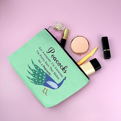 Mxrymvu 3Pcs Inspirational Peacock Cosmetic Bag Peacock Theme Gifts for Peacock Lovers Makeup Bag Animal Gift Peacock Lover Gift Animal Lover Gift Birthday Christmas Gift for Friend Sister Travel Makeup Pouch