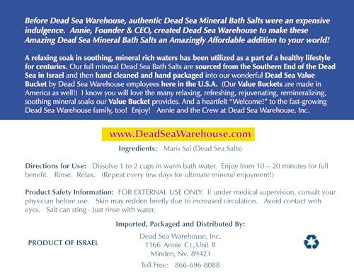 Dead Sea Warehouse Dead Sea Warehouse-Amazing Minerals Dead Sea Bath Salts,100% Full Mineral Therapeutic Bath Salts, Detoxifying & Moisturizing, Exfoliating for Dry Skin, Unscented(5 lbs)