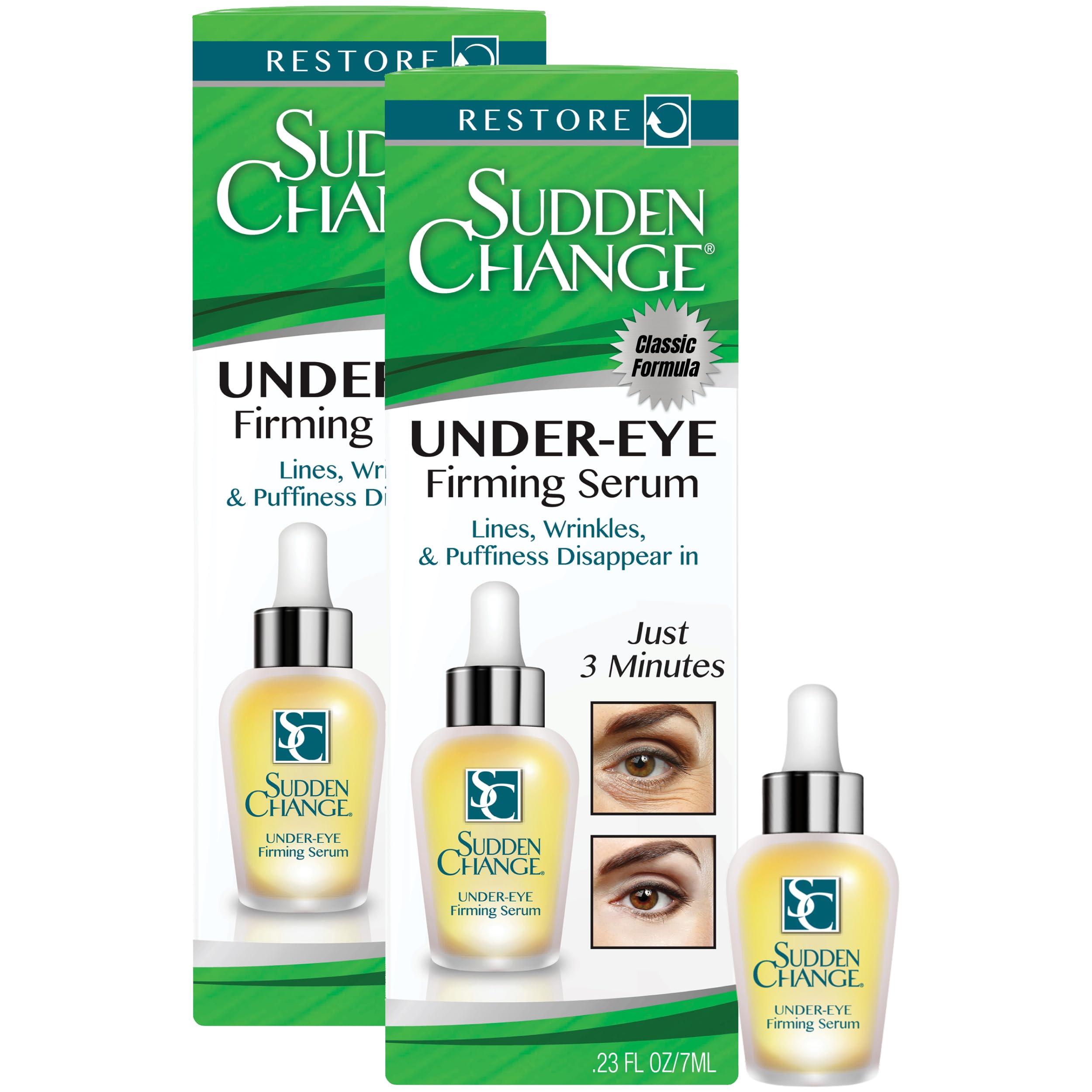 Sudden Change Sudden Change Instant Under-Eye Firming Serum - (Classic Formula) Under-Eye Bags Treatment for Puffiness, Lines, & Wrinkles - Wear With or Without Makeup - 3 Minute Results (0.23 oz, Pack of 2)