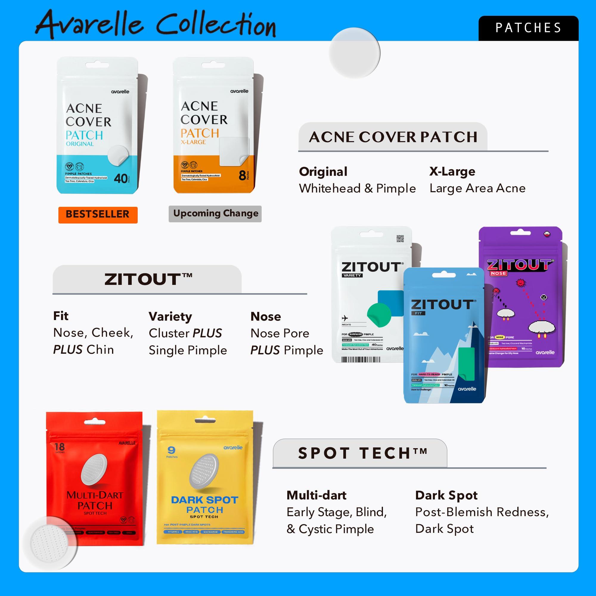 AVARELLE AVARELLE Acne Cover Patches, FSA HSA Eligible Hydrocolloid Pimple Patches for Face with Tea Tree Oil, Korean Skincare Zit Patches for Face | FSA HSA Store Eligible Items | Vegan, Cruelty-free