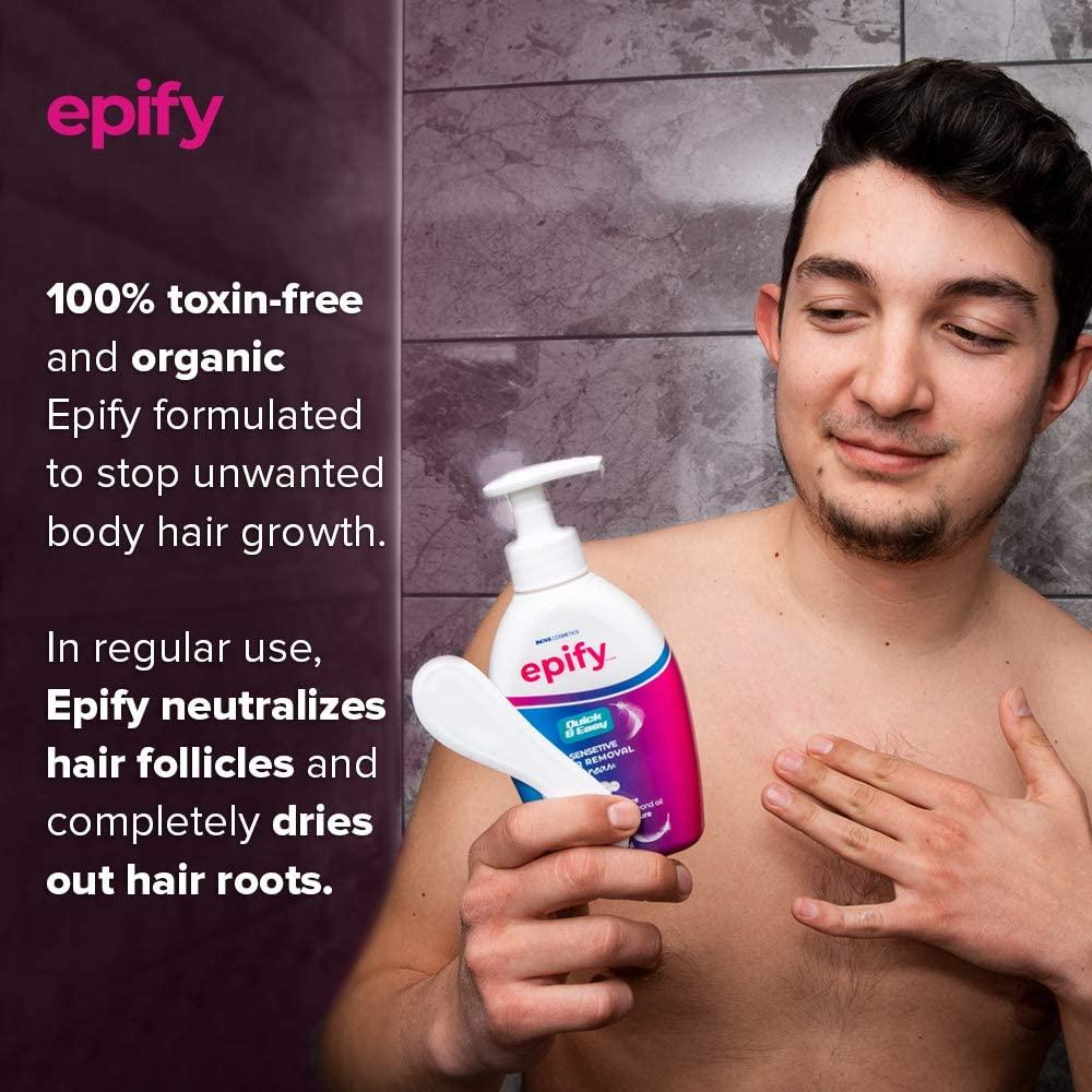 epify by bubbly Epify Intimate Hair Removal Cream for Men and Women - Pubic, Bikini Line, Sensitive Areas - 8.45 Fl Oz