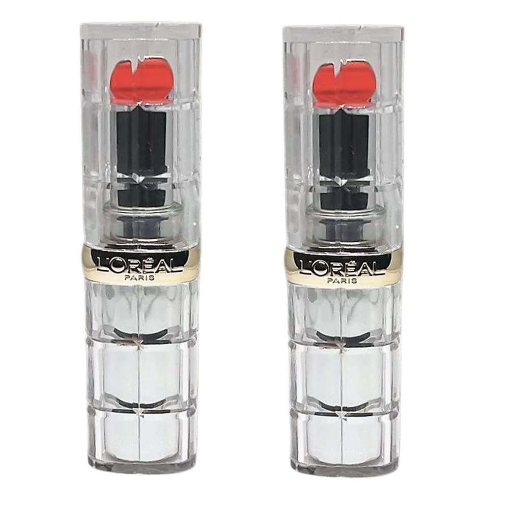 L’Oréal Paris Pack of 2 L'Oreal Paris Colour Riche Shine Lipstick, Luminous Coral # 916