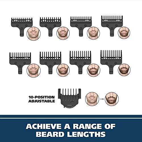 Wahl Wahl USA Stainless Steel Lithium-Ion Cordless Beard Trimmer for Men - Rechargeable All in One Men's Beard Trimmer with Rotary Ear & Nose Trimmer, & Detail Trimmer - Model 9818A