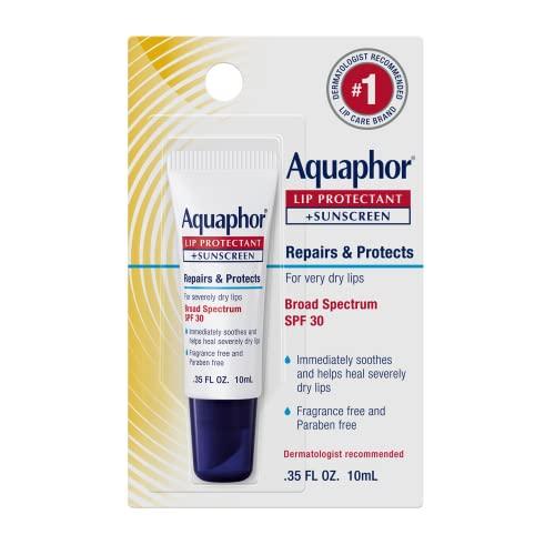 Aquaphor Aquaphor Lip Repair Lip Balm with Sunscreen, Lip Protectant, Lip Balm SPF 30, 0.35 Oz Tube (Pack of 48)