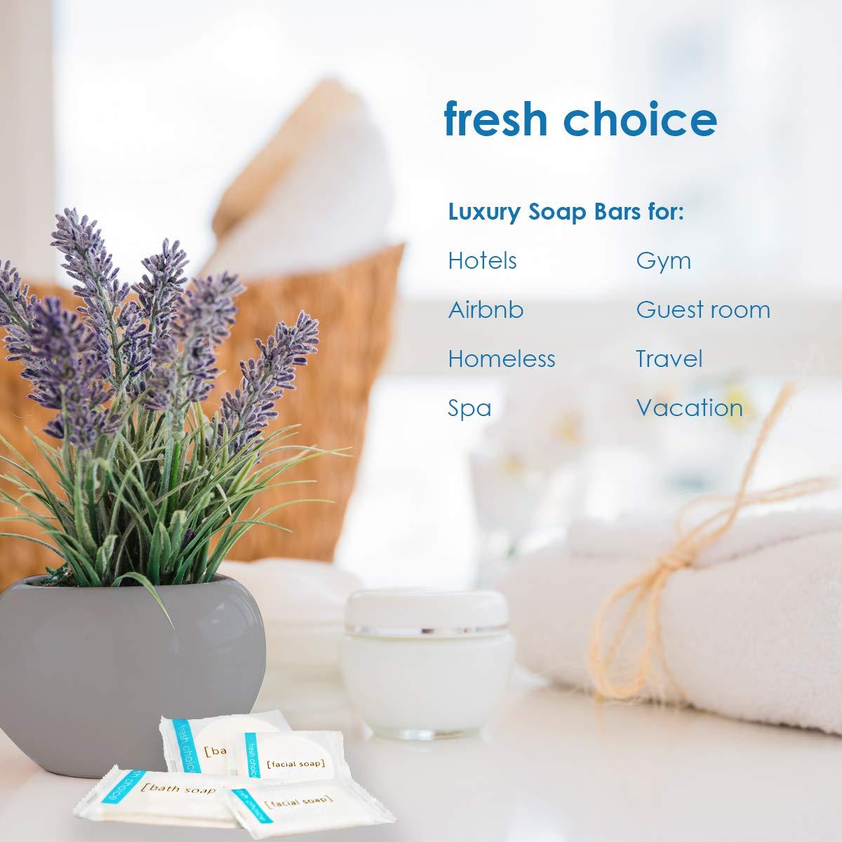 Fresh Choice Fresh Choice Bulk Hotel Soap, Individually Wrapped Bar Soaps, Mini Trial Size Toiletries, Bath Body Hand Soap for Airbnb, VRBO, Vacation Rentals and Motel Guest Bathroom, 0.5 oz, Pack of 1000