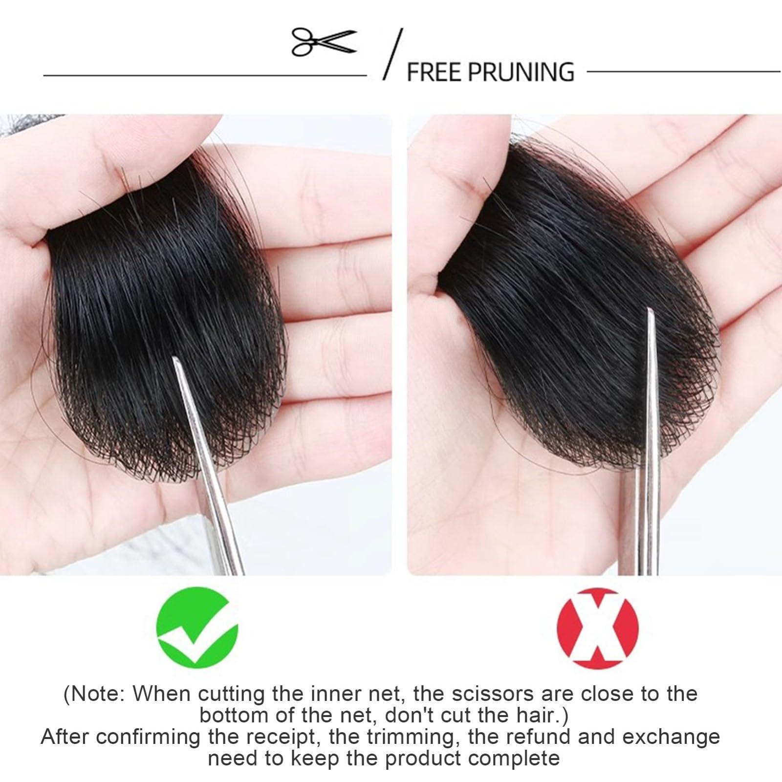 ZBYXPP ZBYXPP Bald Spot Hair Patch Toupee, Human Hair Natural Hair Replacement Unit For Men and women Hairline(Black,2cm)