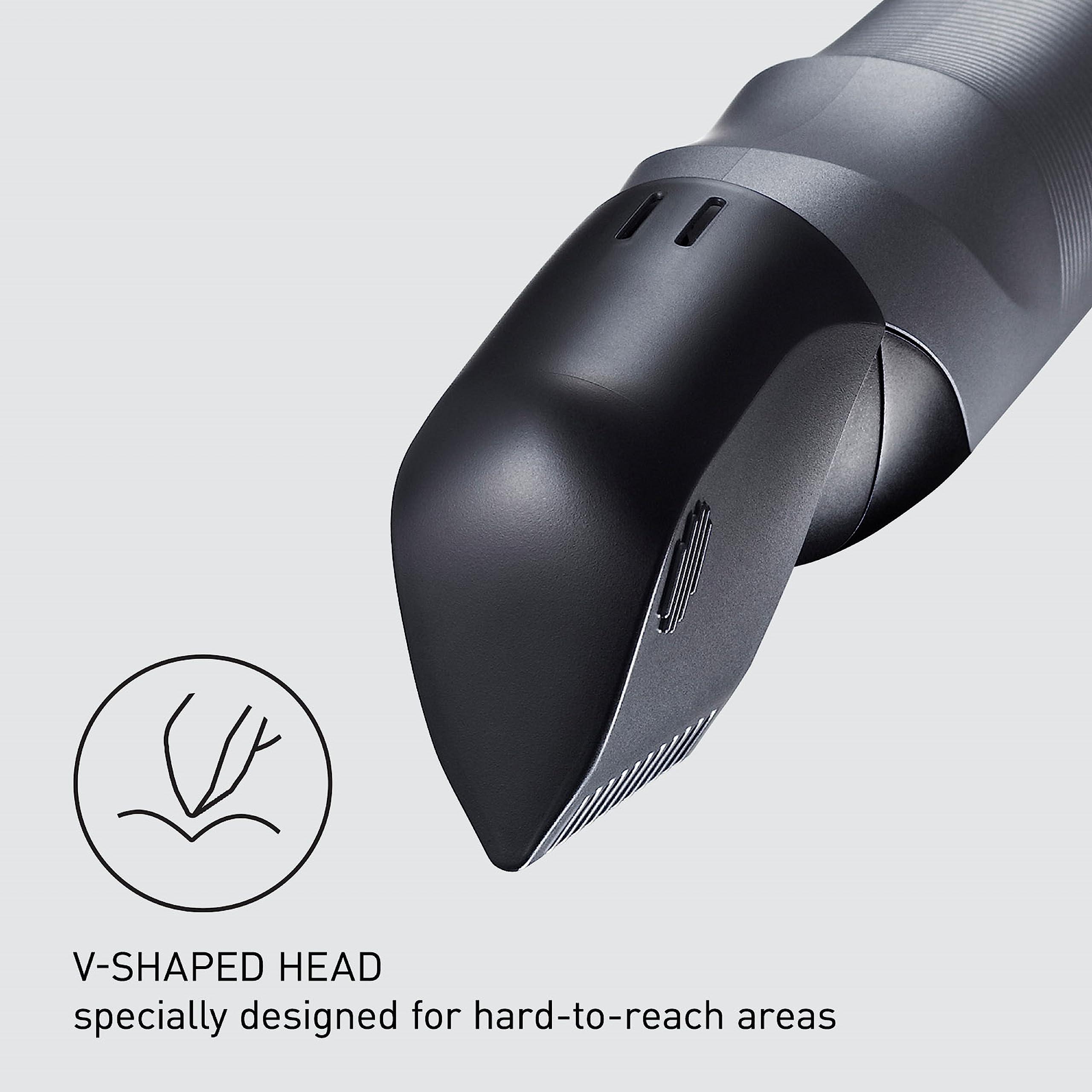 Panasonic Panasonic Body Groomer for Men and Women, Unisex Wet/Dry Cordless Electric Body Hair Trimmer with 2 Comb Attachments, Multi-Directional Shaving in Sensitive Areas - ER-GK80-S (Black)