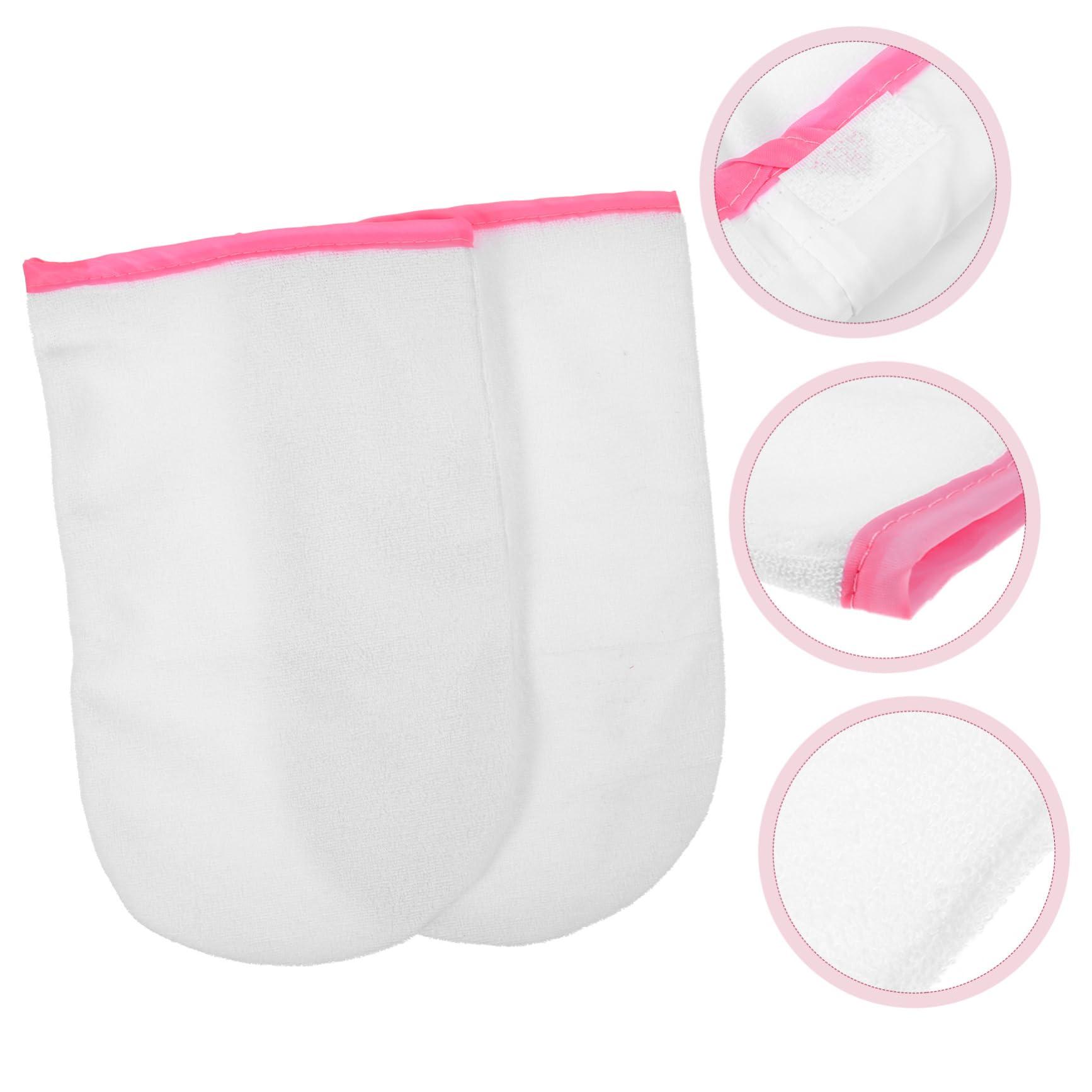 Beaupretty 1 Pair Waxing Gloves Moisturizing Gloves for Dry Hands Nail Art Gloves Heated Glives Aloe Infused Gloves Bath Gloves Hand Lotion Gloves Mitts Tote Bag Manicure Red Towel
