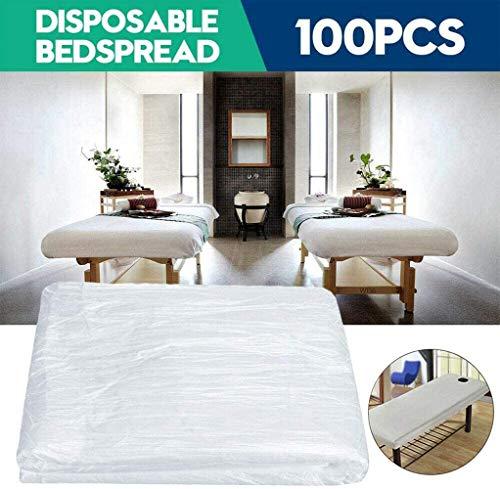 QMZDXH QMZDXH Disposable PVC Beauty Couch Cover, Disposable Bed Sheets Covers, for SPA Massage Bed Treatment Table Sheets Waxing Protection 100 Pcs (90x180cm)